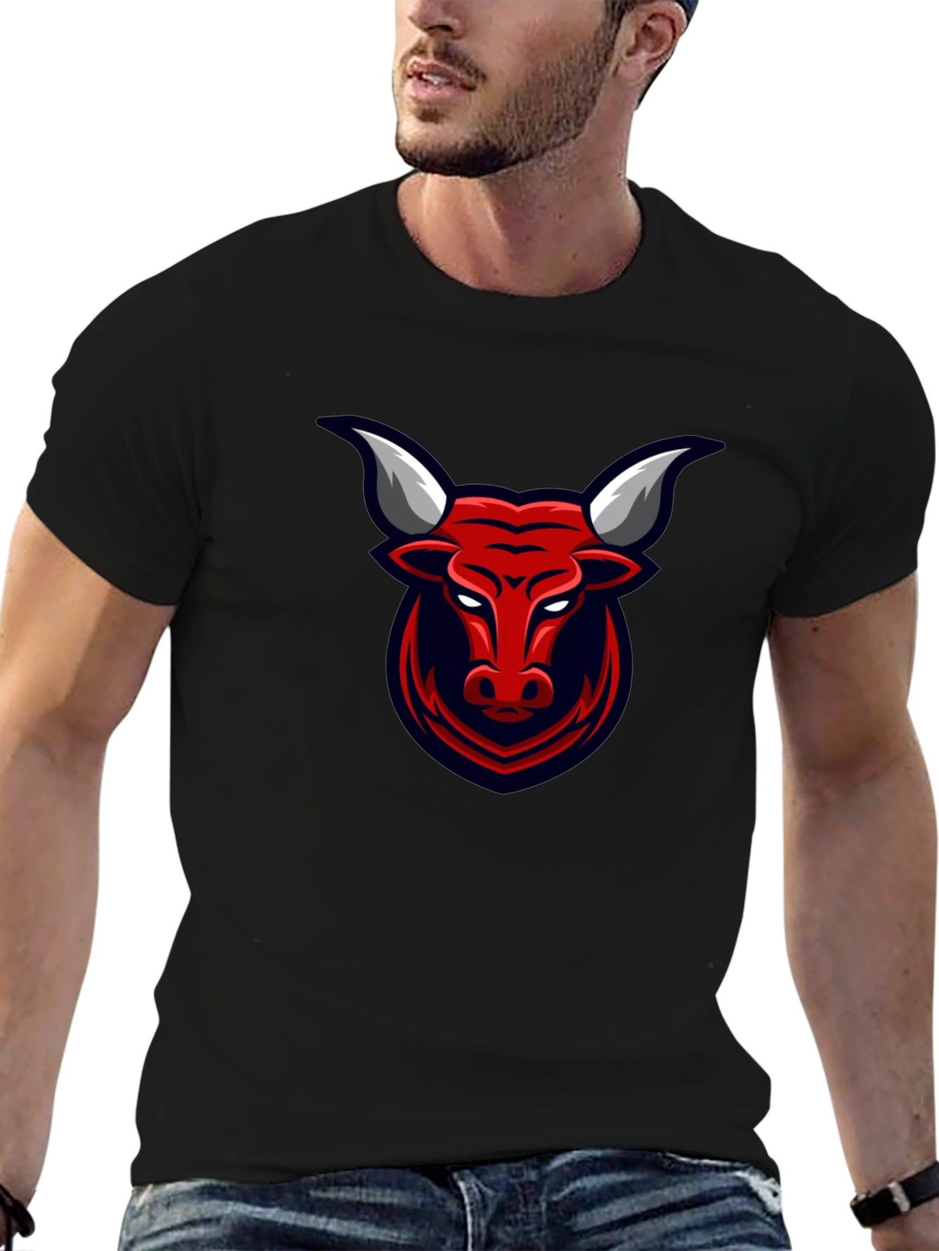Red Bull Graphic Print Black T-Shirt