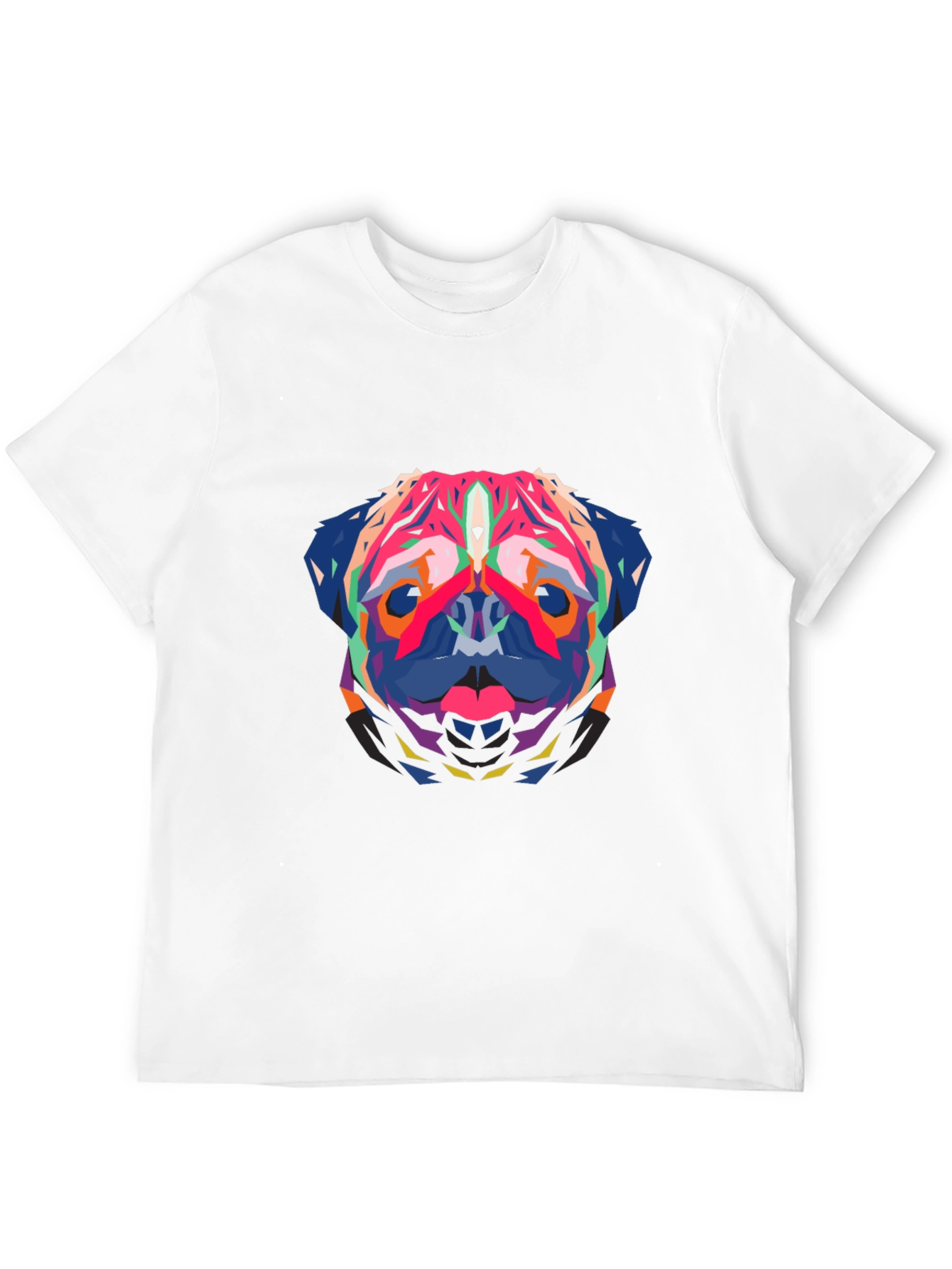 Geometric Pug Graphic Tee - Bold Style