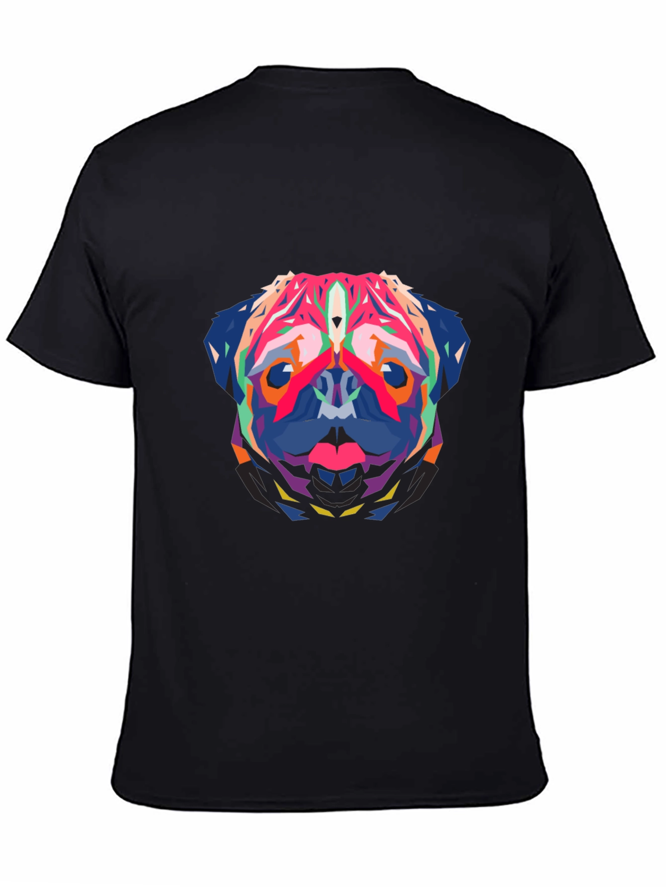 Geometric Pug Graphic Tee - Bold Style