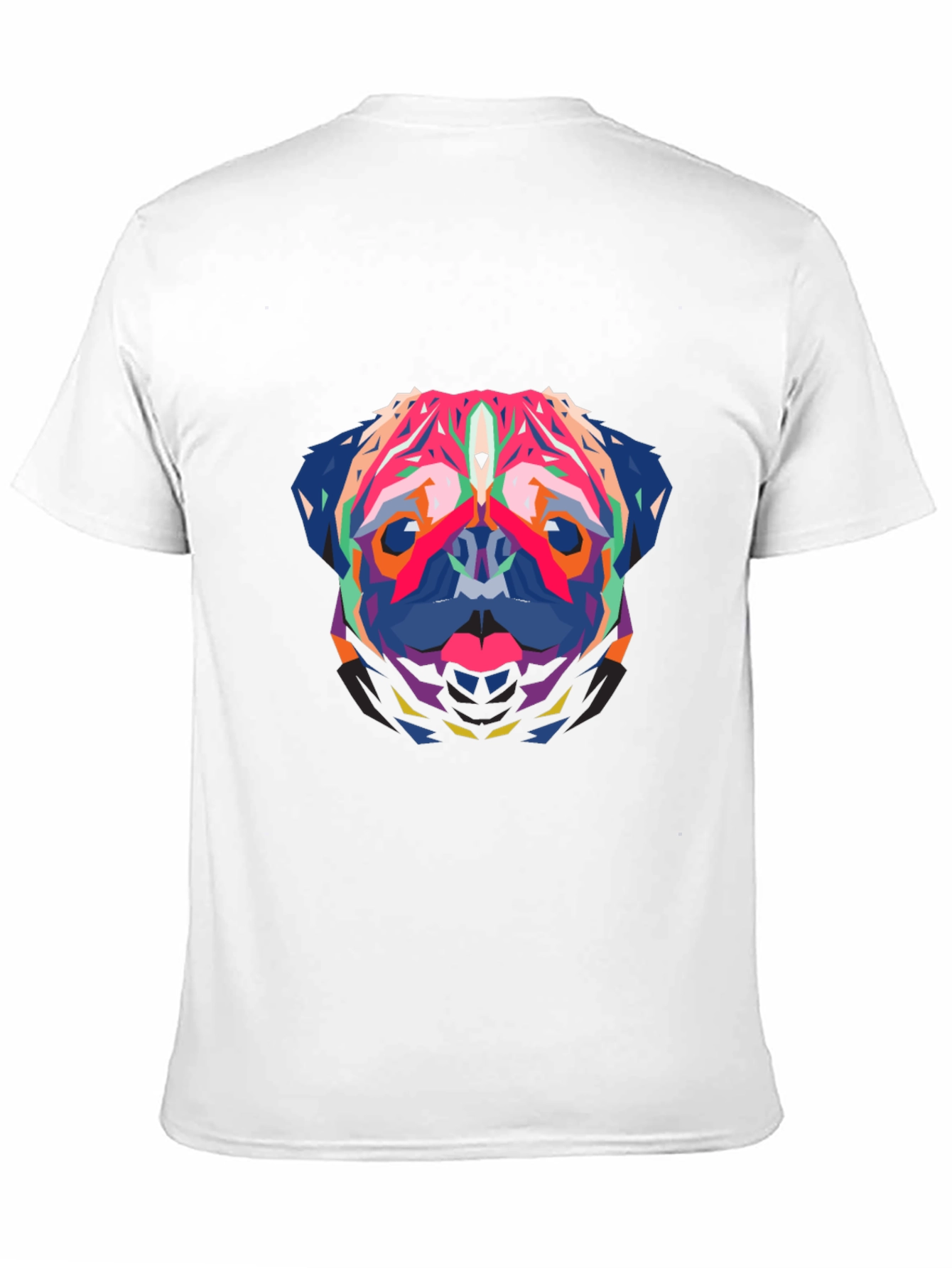 Geometric Pug Graphic Tee - Bold Style