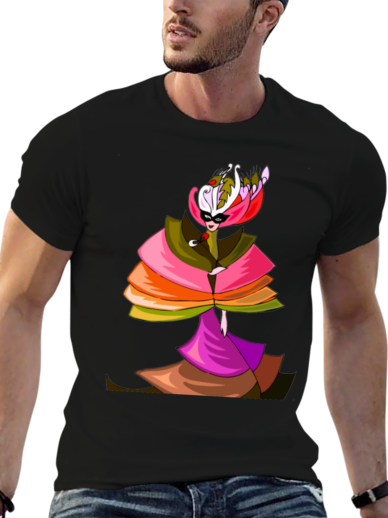 Masquerade Party T-Shirt - Unique Artistic Design