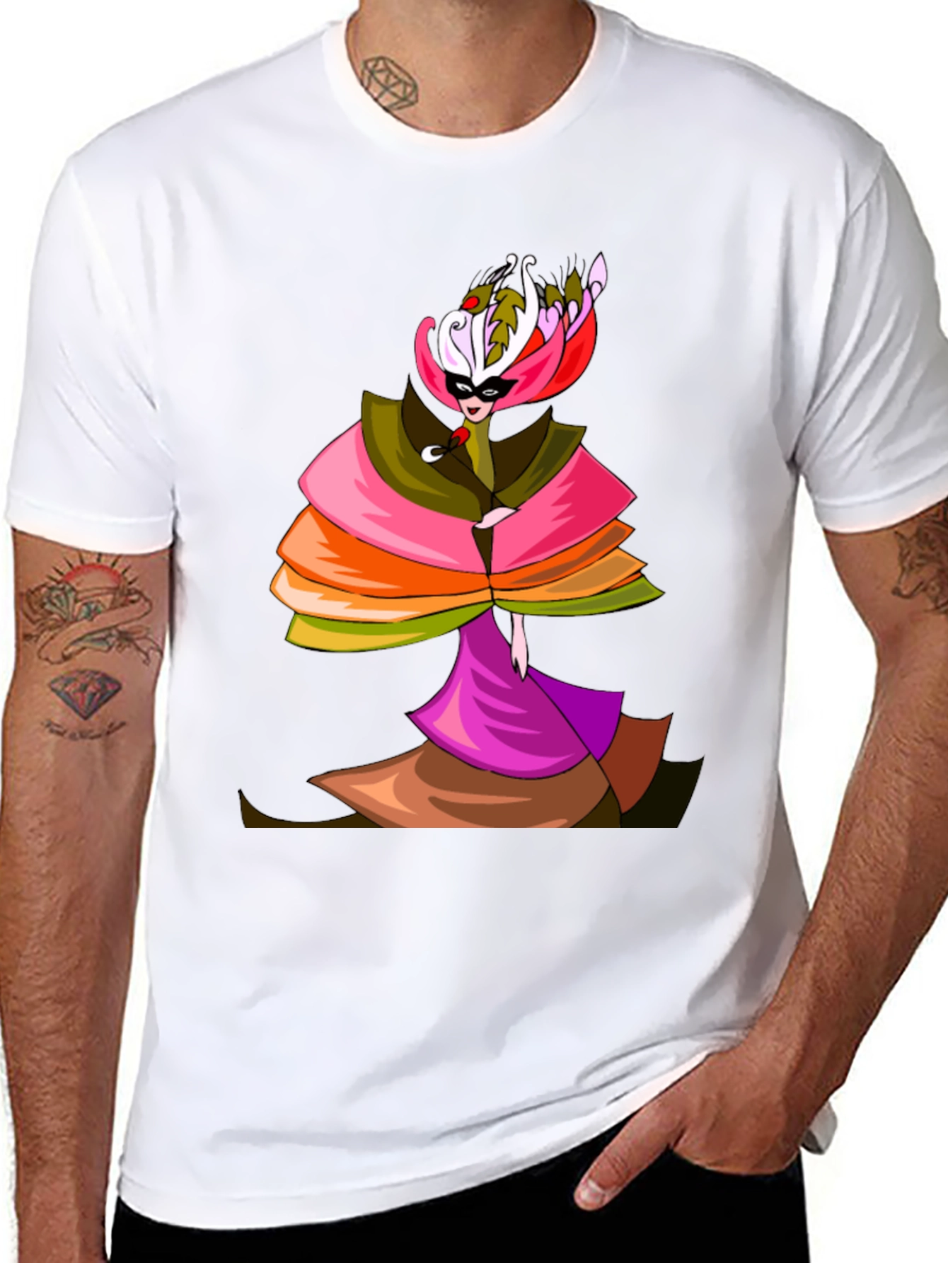 Masquerade Party T-Shirt - Unique Artistic Design
