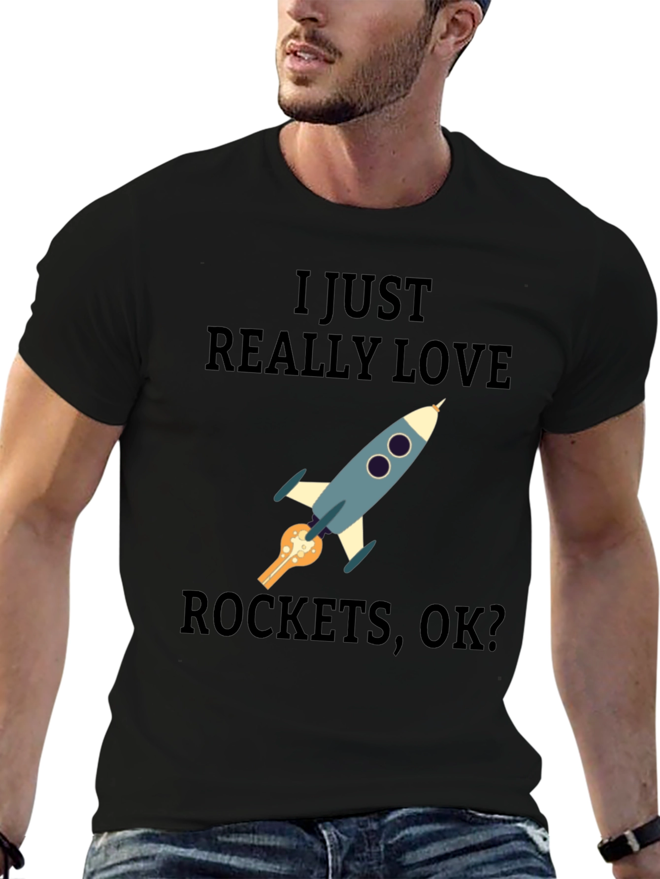 I Love Rockets T-Shirt - Space Enthusiast Tee