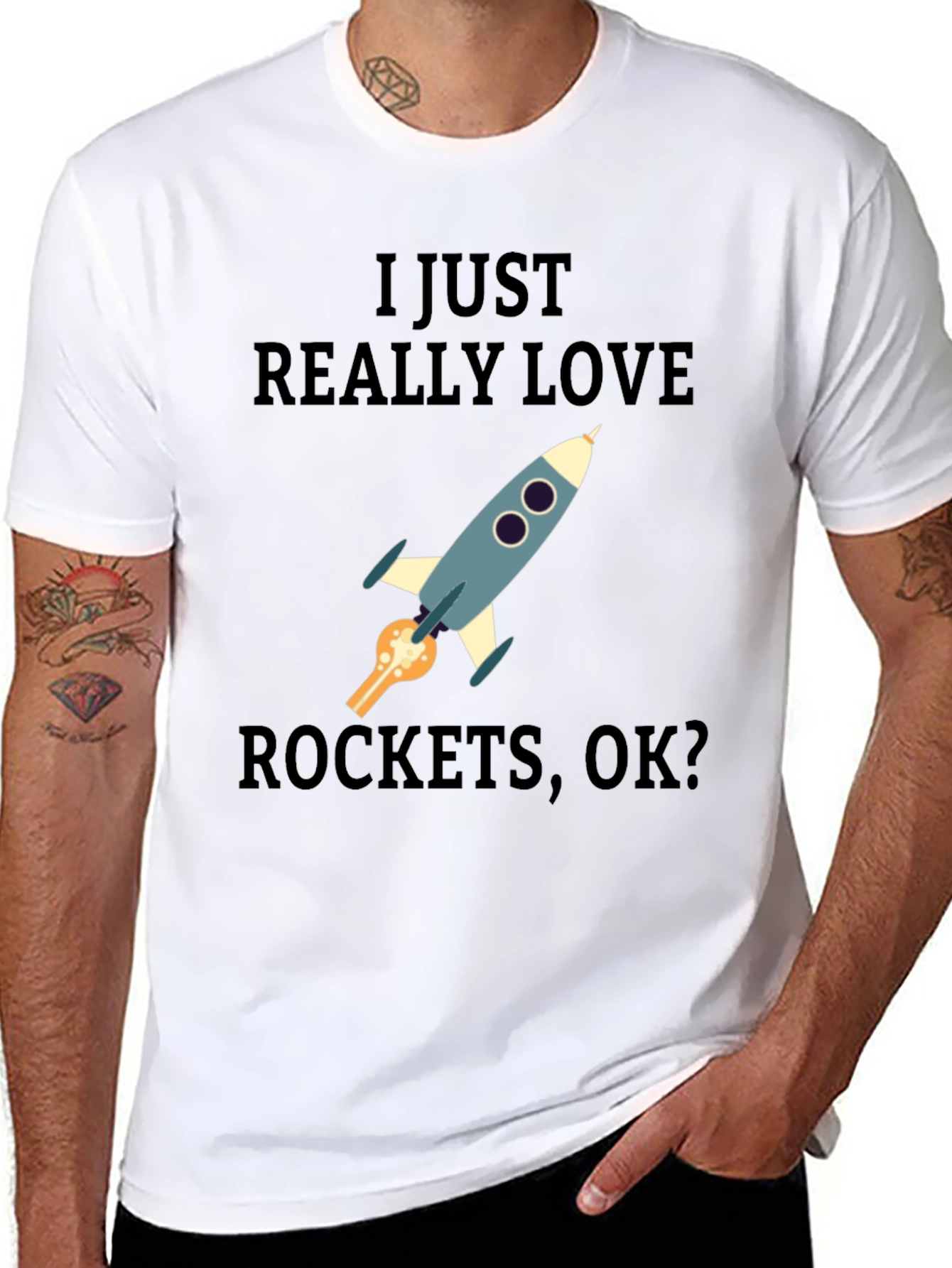 I Love Rockets T-Shirt - Space Enthusiast Tee