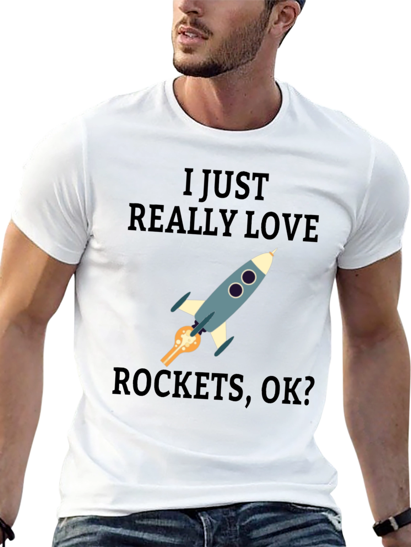 I Love Rockets T-Shirt - Space Enthusiast Tee