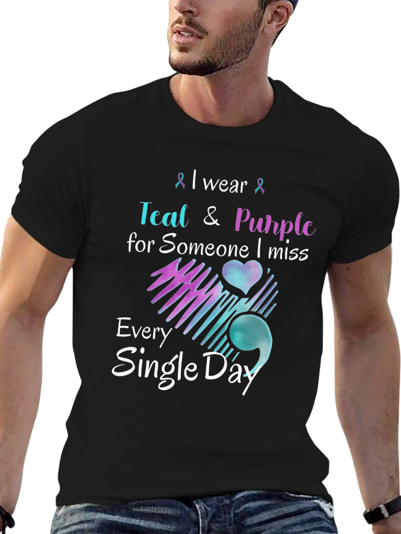 Teal & Purple Remembrance T-Shirt - Missed Loved One