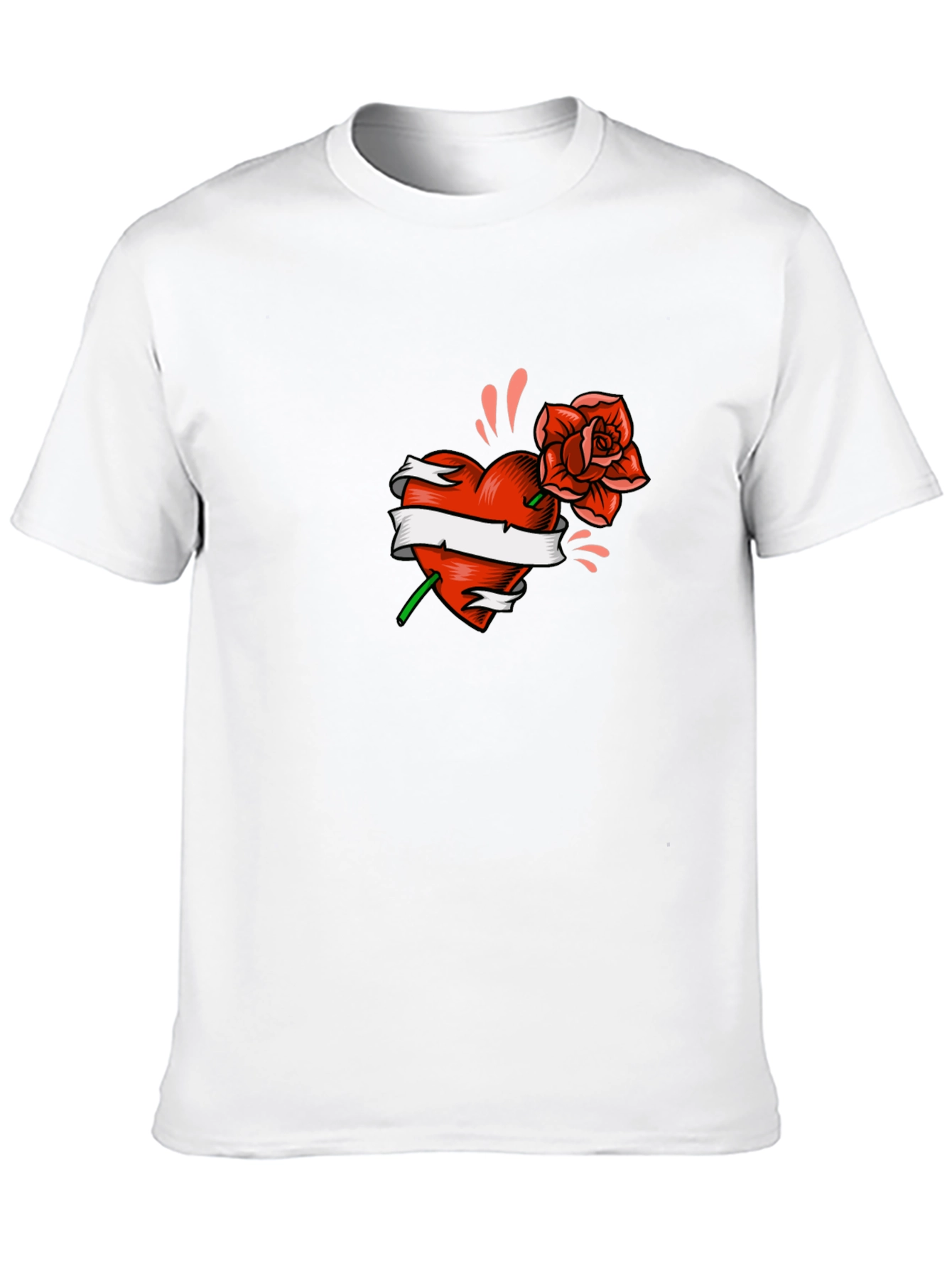 Heart & Rose Graphic Tee - Black