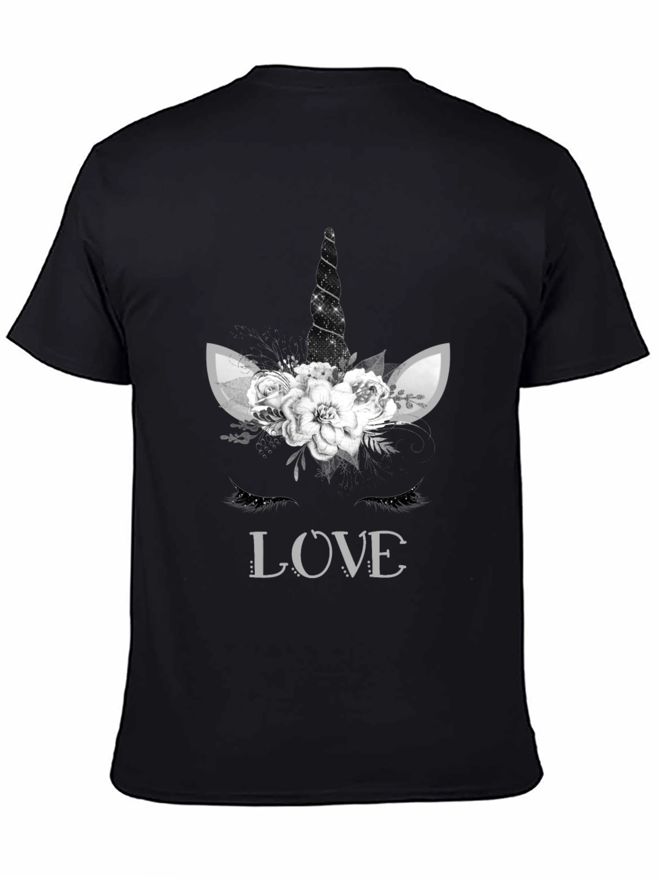 Unicorn Love Graphic Tee - Black