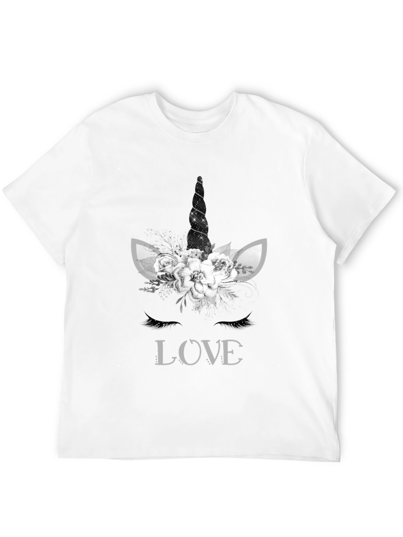 Unicorn Love Graphic Tee - Black