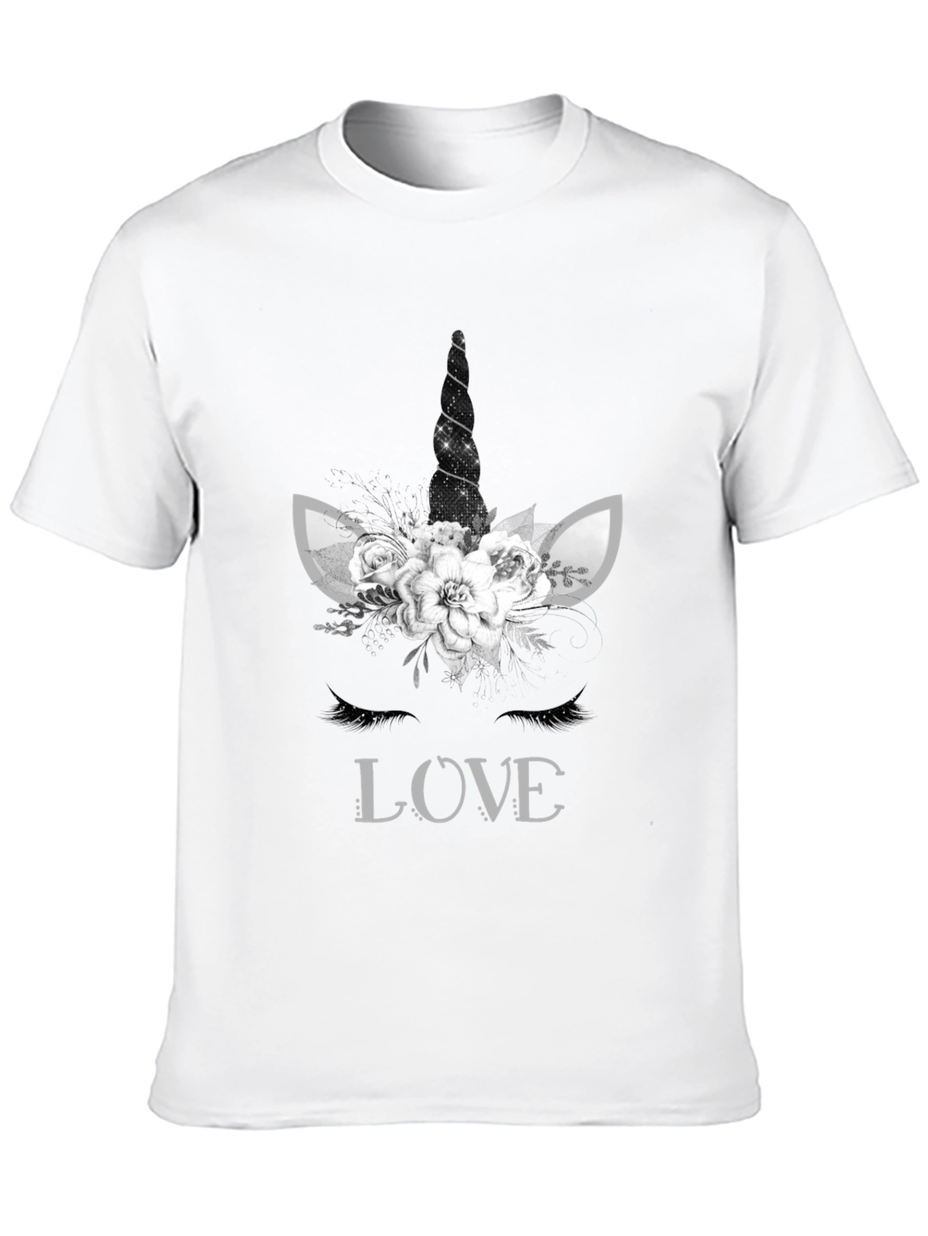 Unicorn Love Graphic Tee - Black