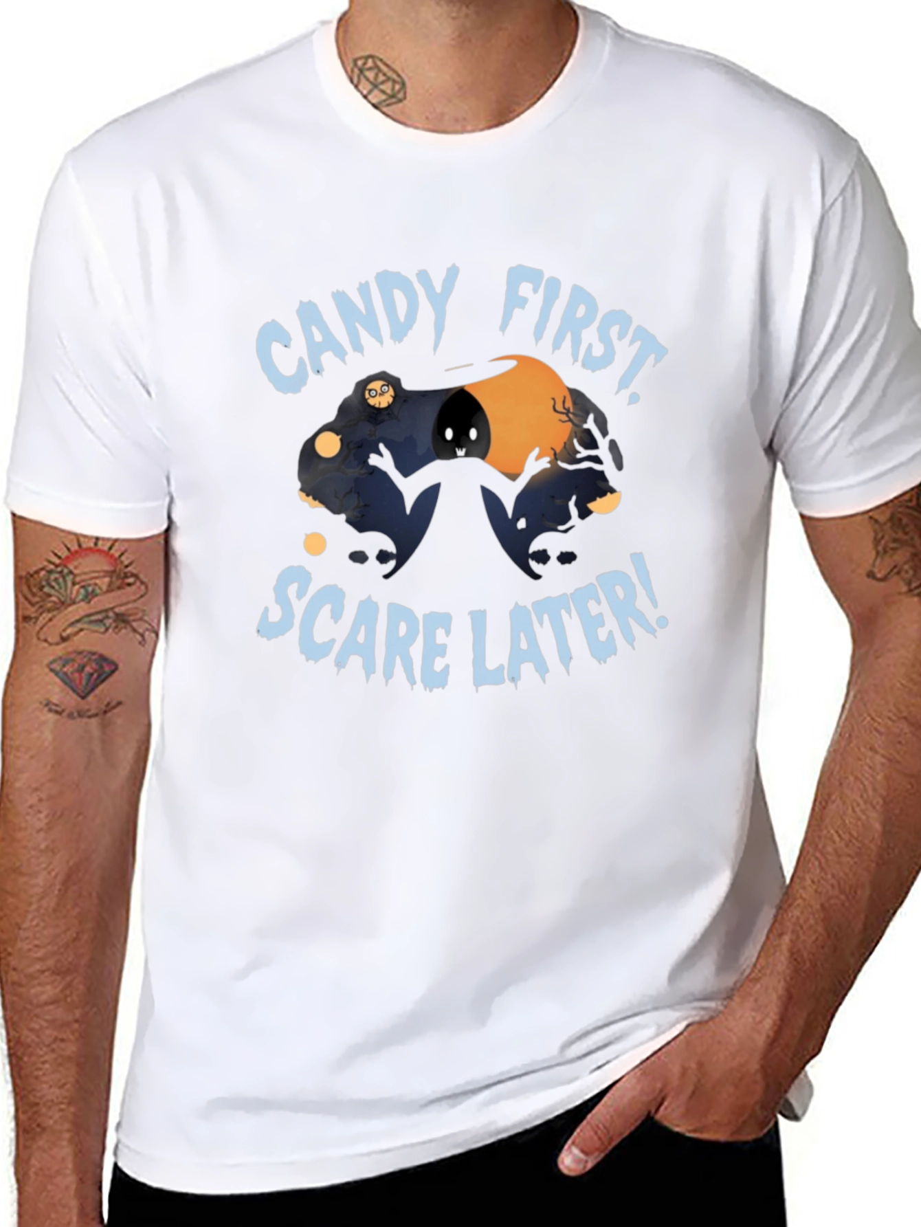 Candy First Scare Later Halloween T-Shirt