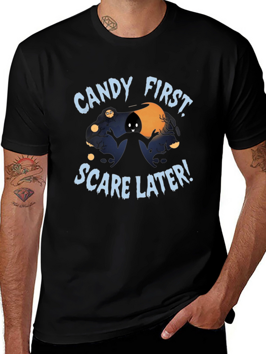 Candy First Scare Later Halloween T-Shirt