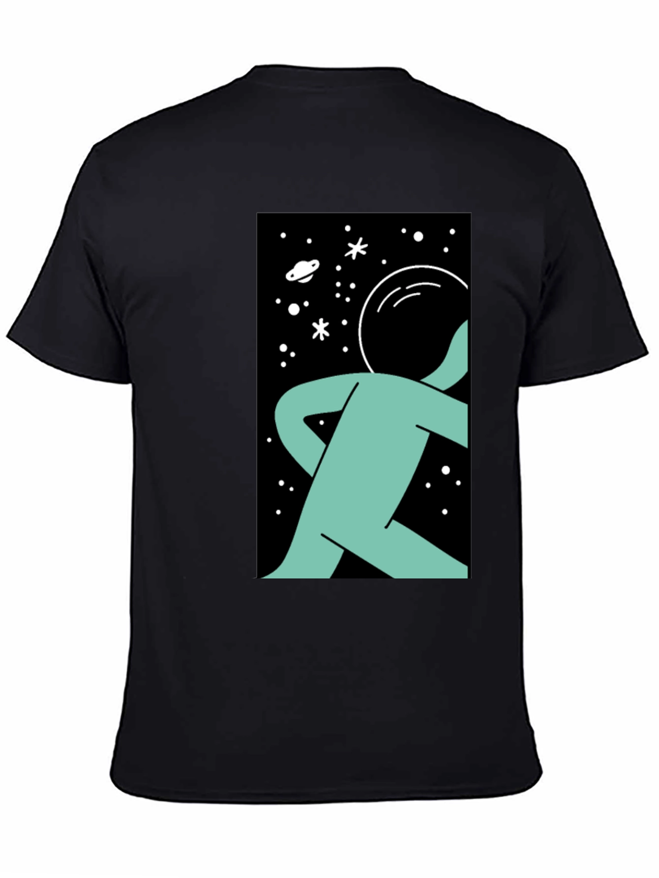 Astronaut Graphic Print Black T-Shirt
