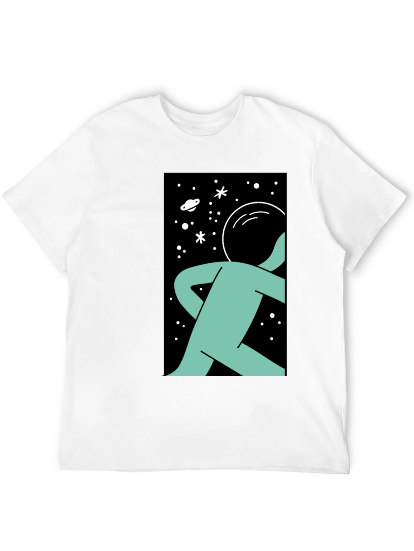 Astronaut Graphic Print Black T-Shirt