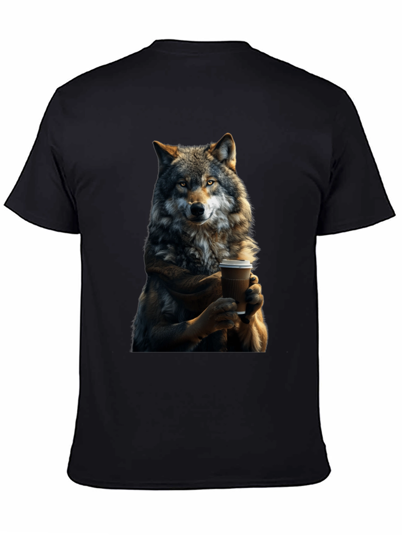 Wolf Coffee Lover Graphic T-Shirt