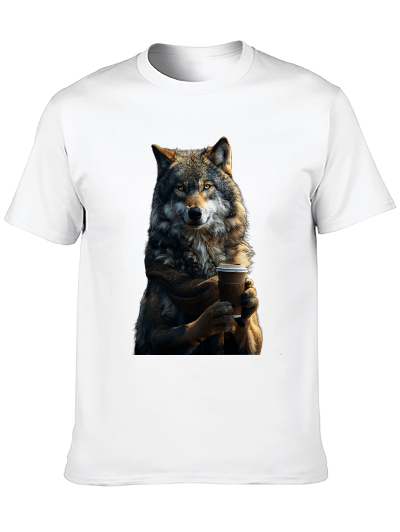Wolf Coffee Lover Graphic T-Shirt
