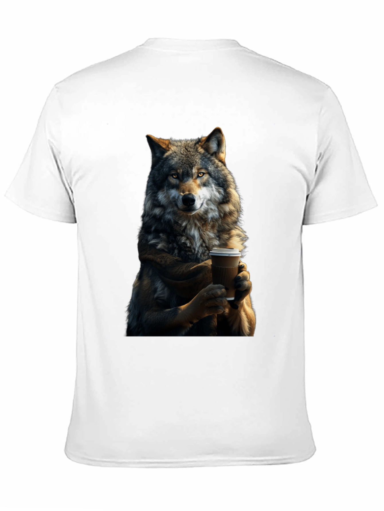 Wolf Coffee Lover Graphic T-Shirt