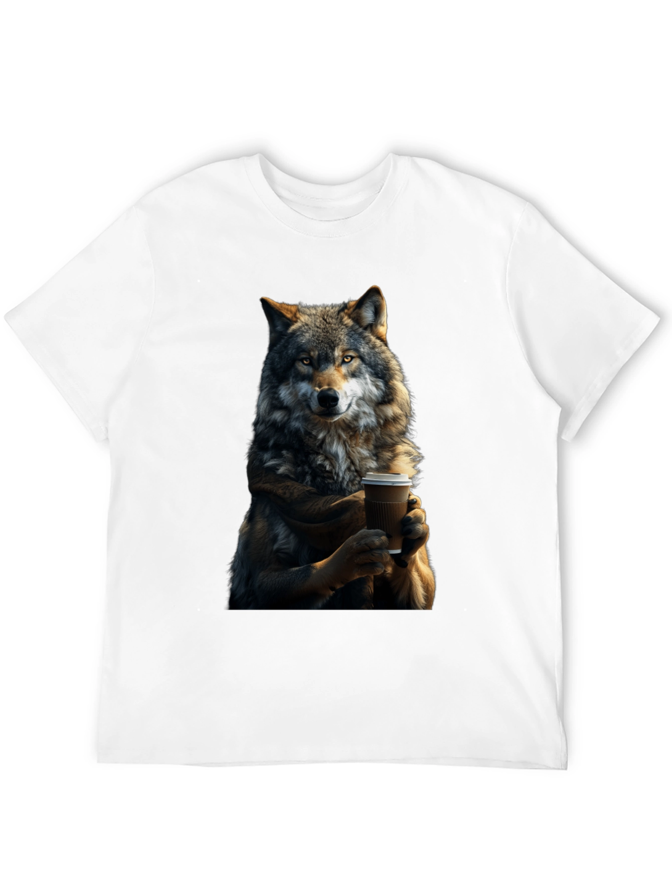 Wolf Coffee Lover Graphic T-Shirt