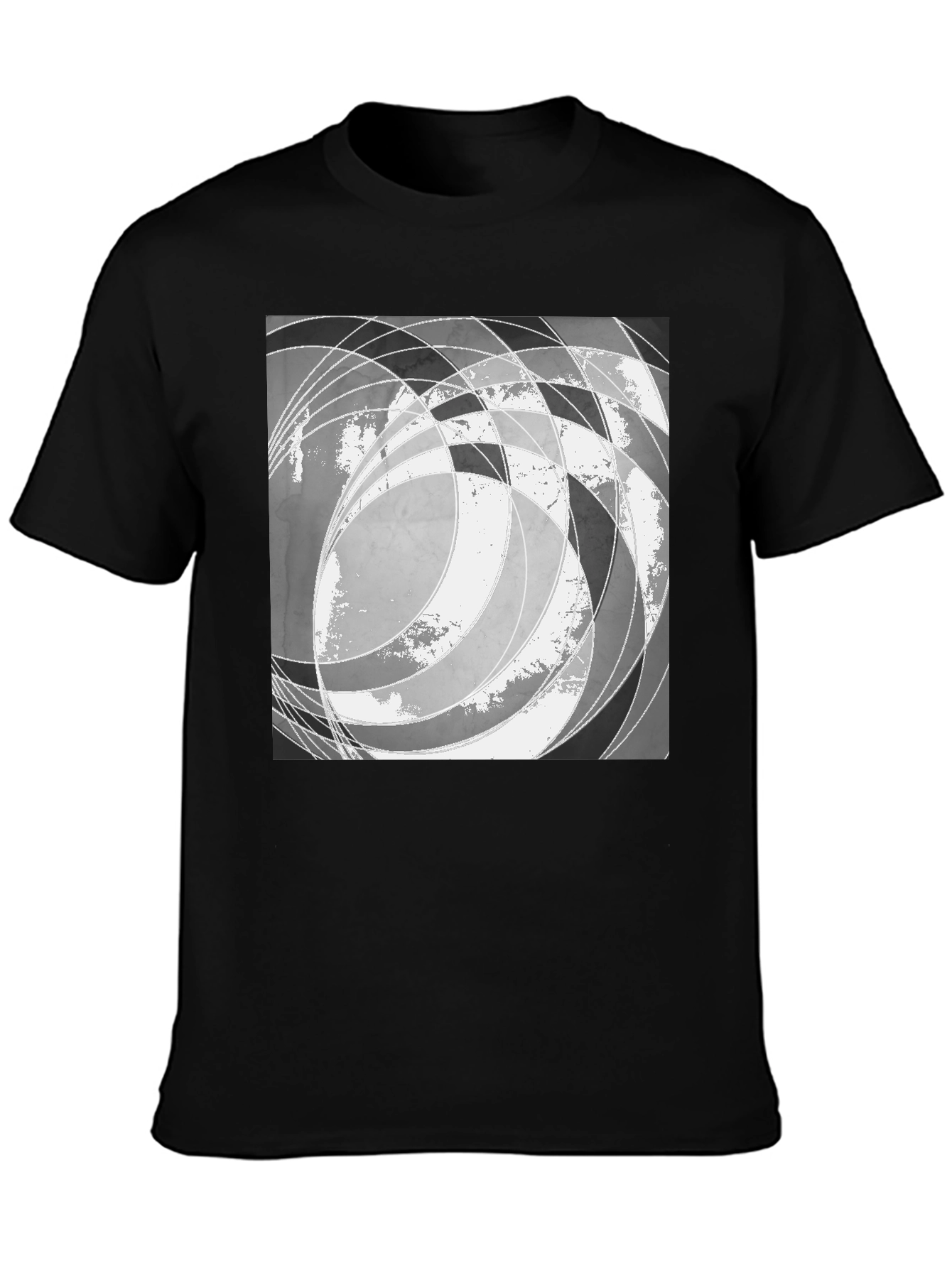 Abstract Graphic Print Black T-Shirt