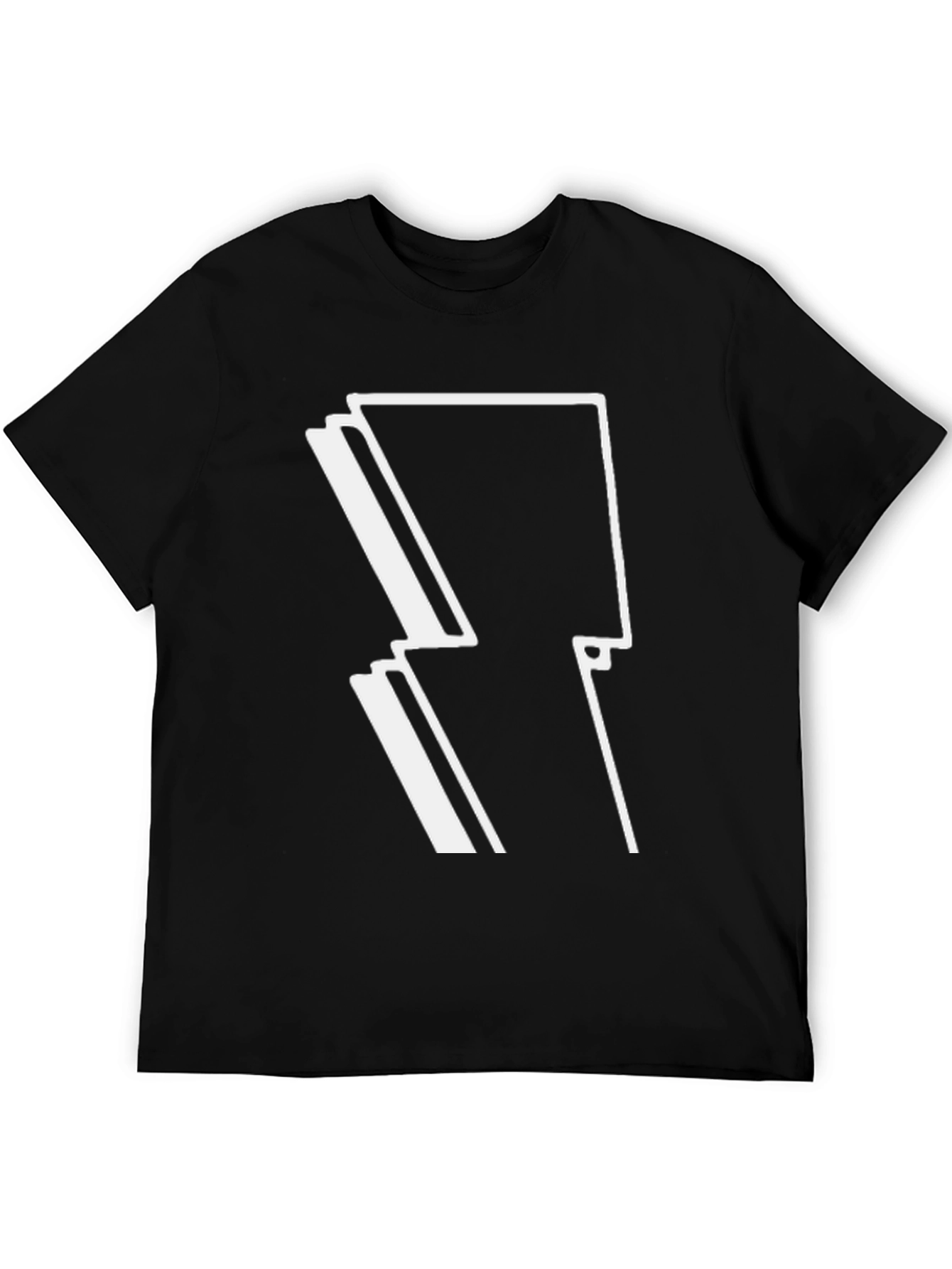 Bold Lightning Bolt Graphic Black T-Shirt