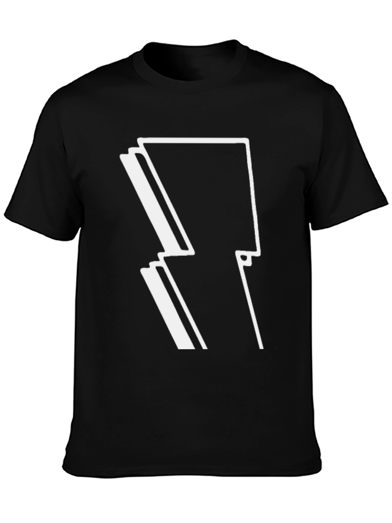 Bold Lightning Bolt Graphic Black T-Shirt
