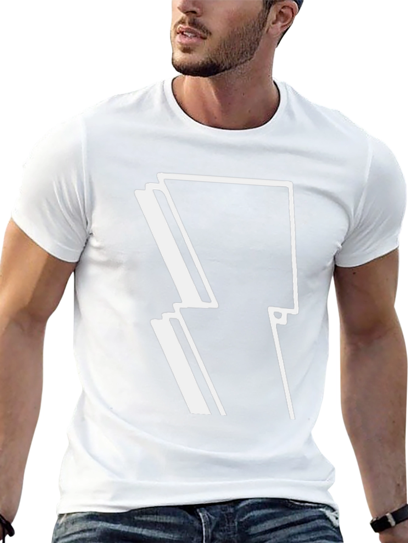 Bold Lightning Bolt Graphic Black T-Shirt