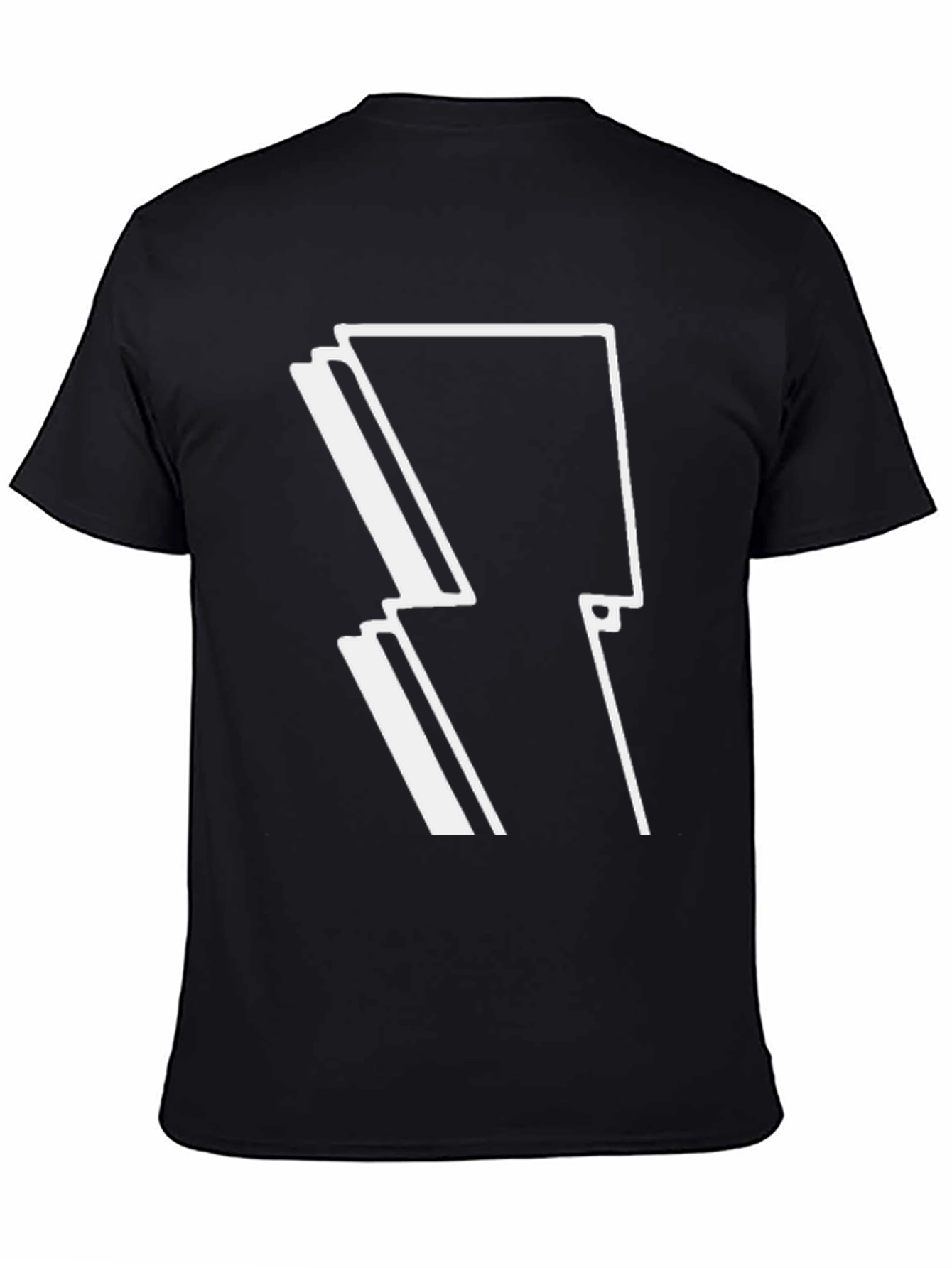 Bold Lightning Bolt Graphic Black T-Shirt