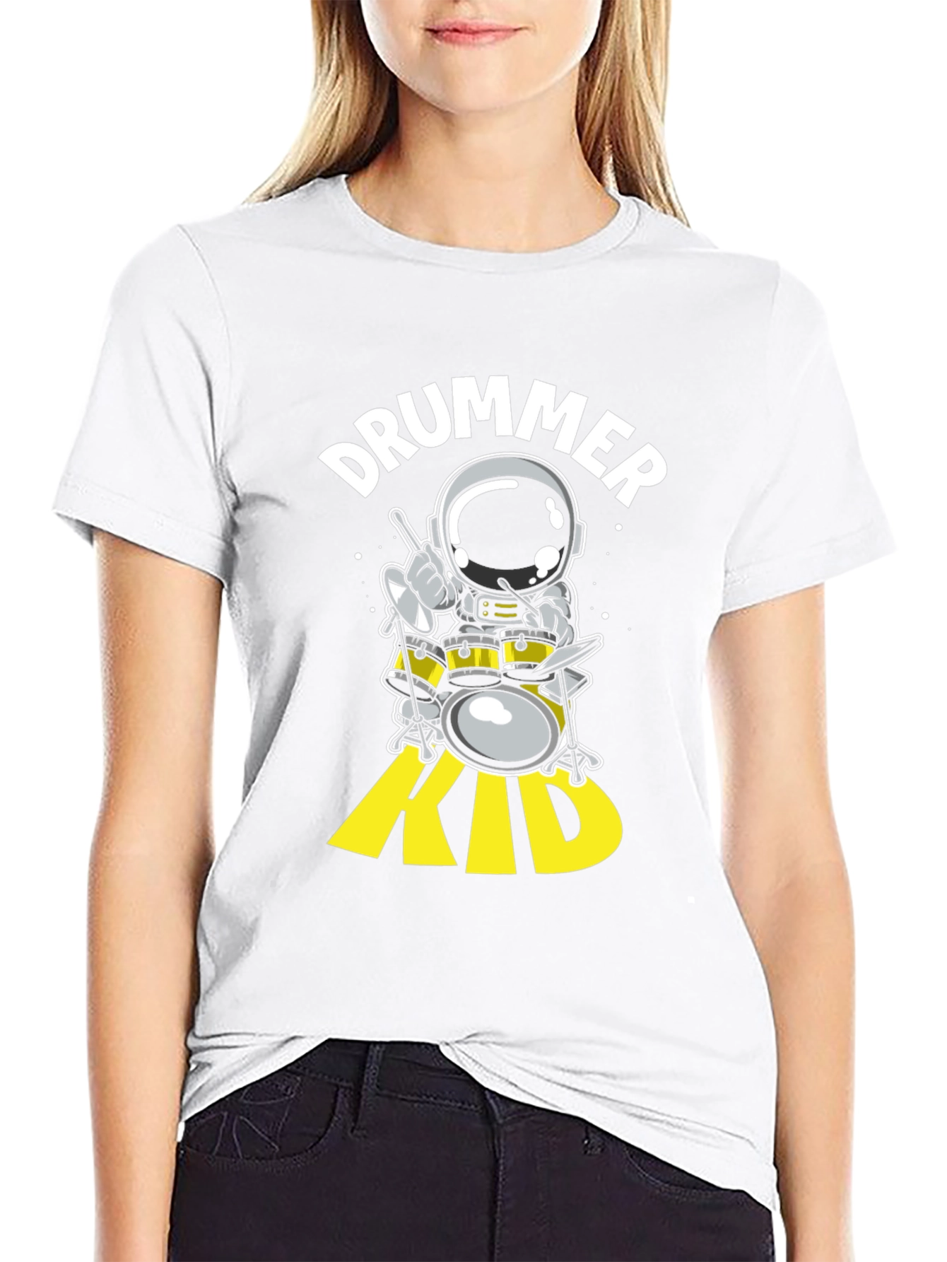 Astronaut Drummer Kid Graphic Tee