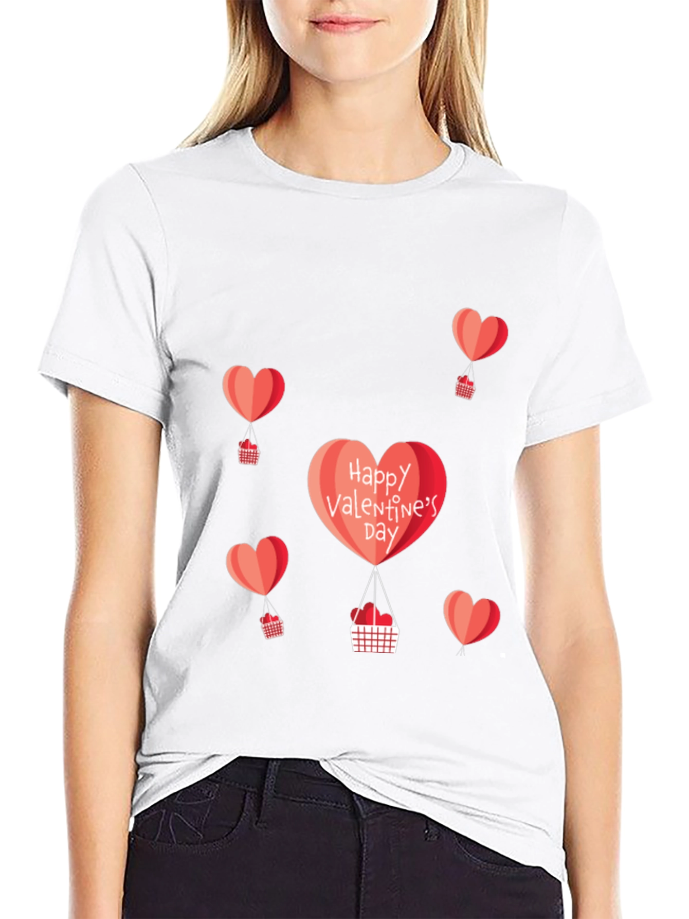 Valentines Day Heart Balloon Graphic Tee