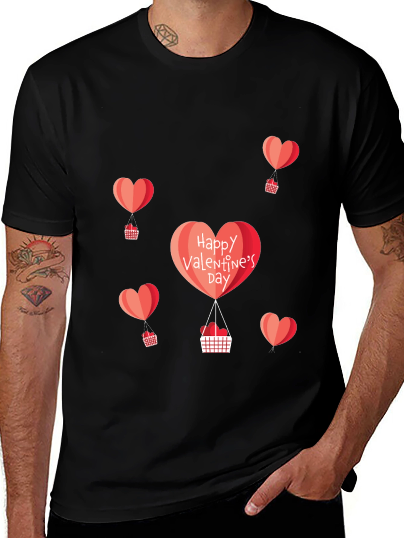 Valentines Day Heart Balloon Graphic Tee