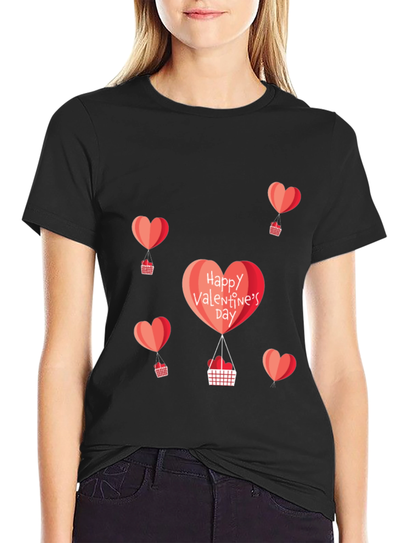 Valentines Day Heart Balloon Graphic Tee