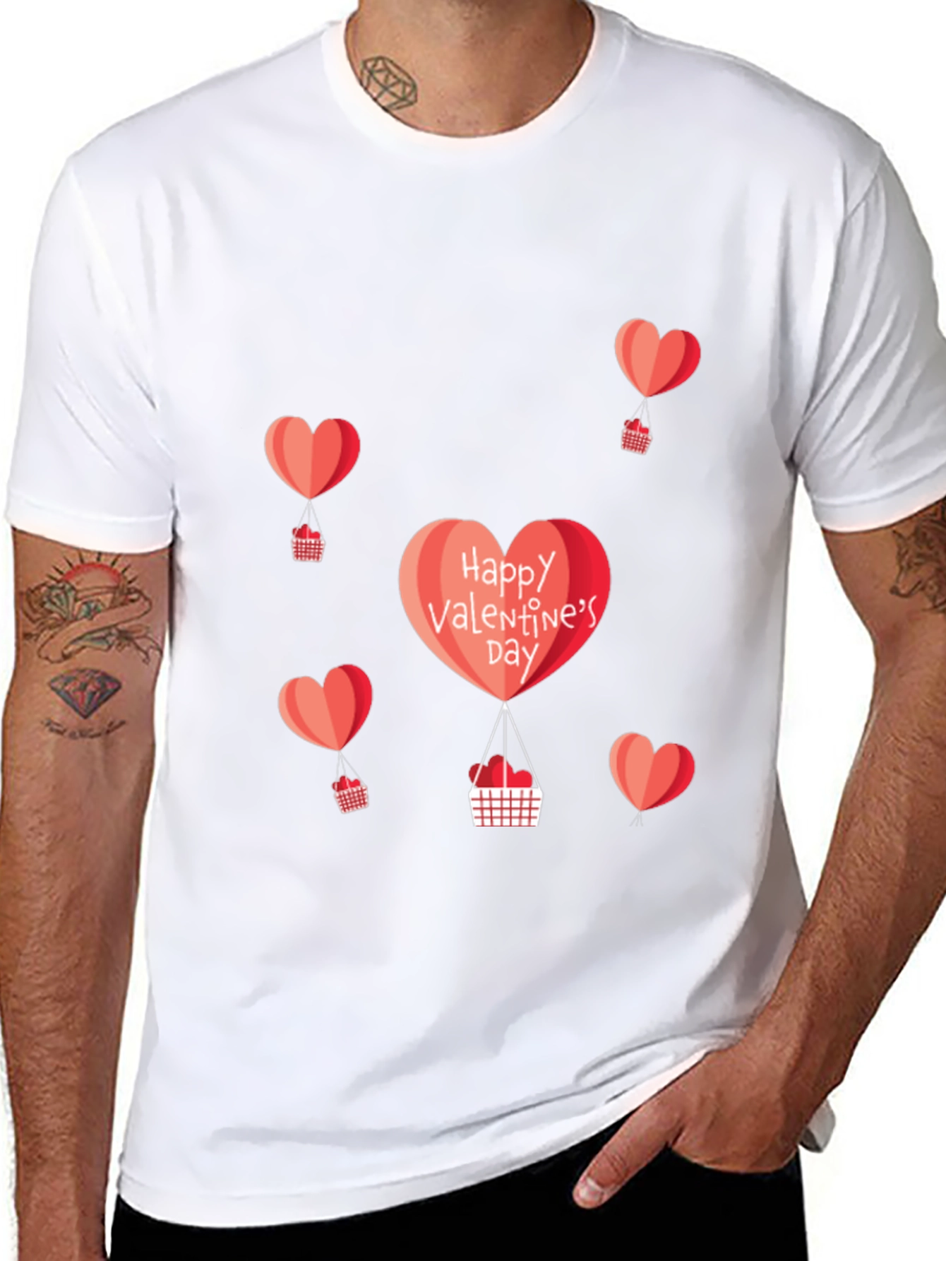Valentines Day Heart Balloon Graphic Tee