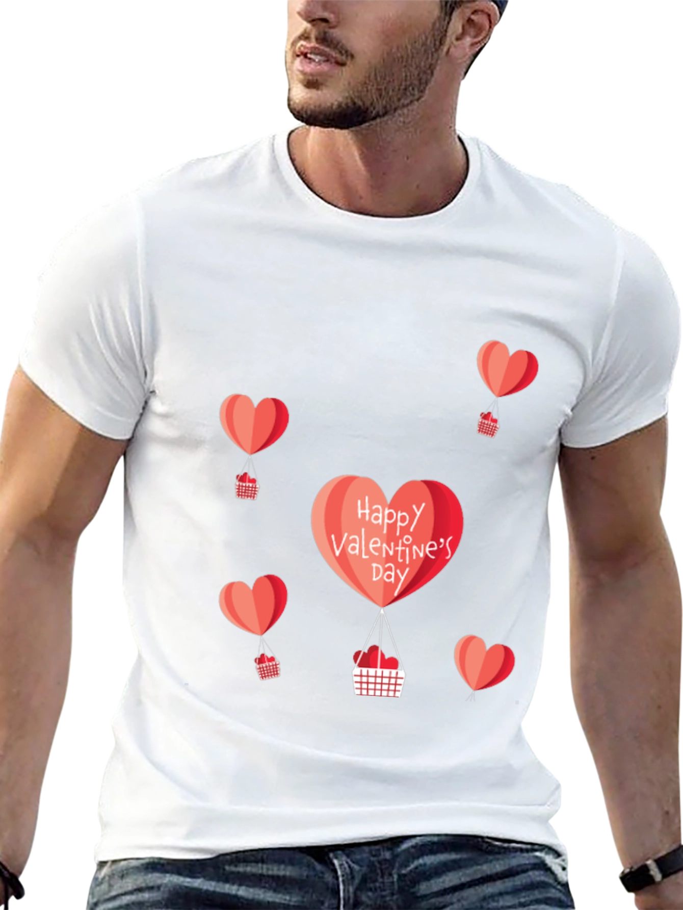 Valentines Day Heart Balloon Graphic Tee