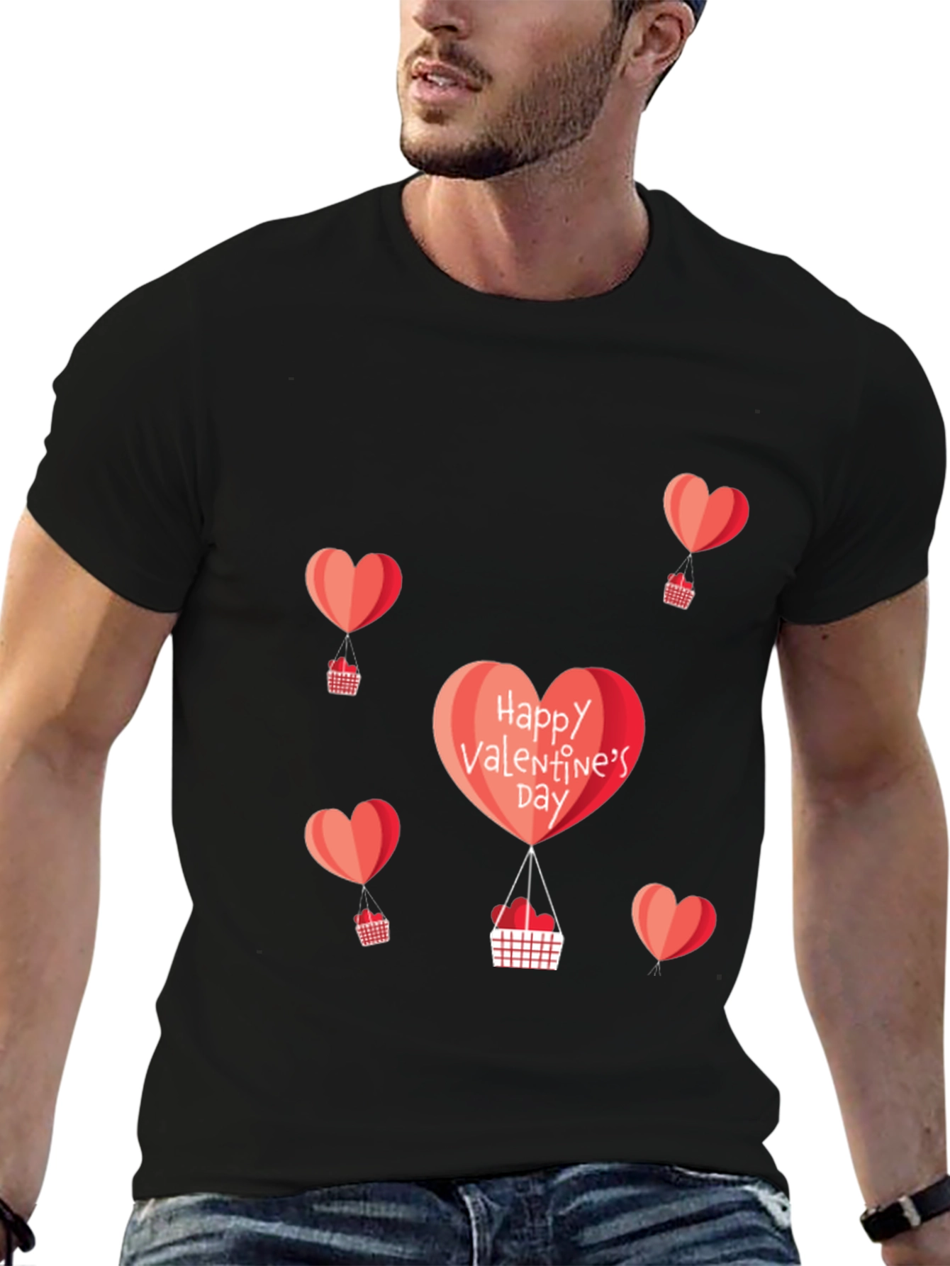 Valentines Day Heart Balloon Graphic Tee
