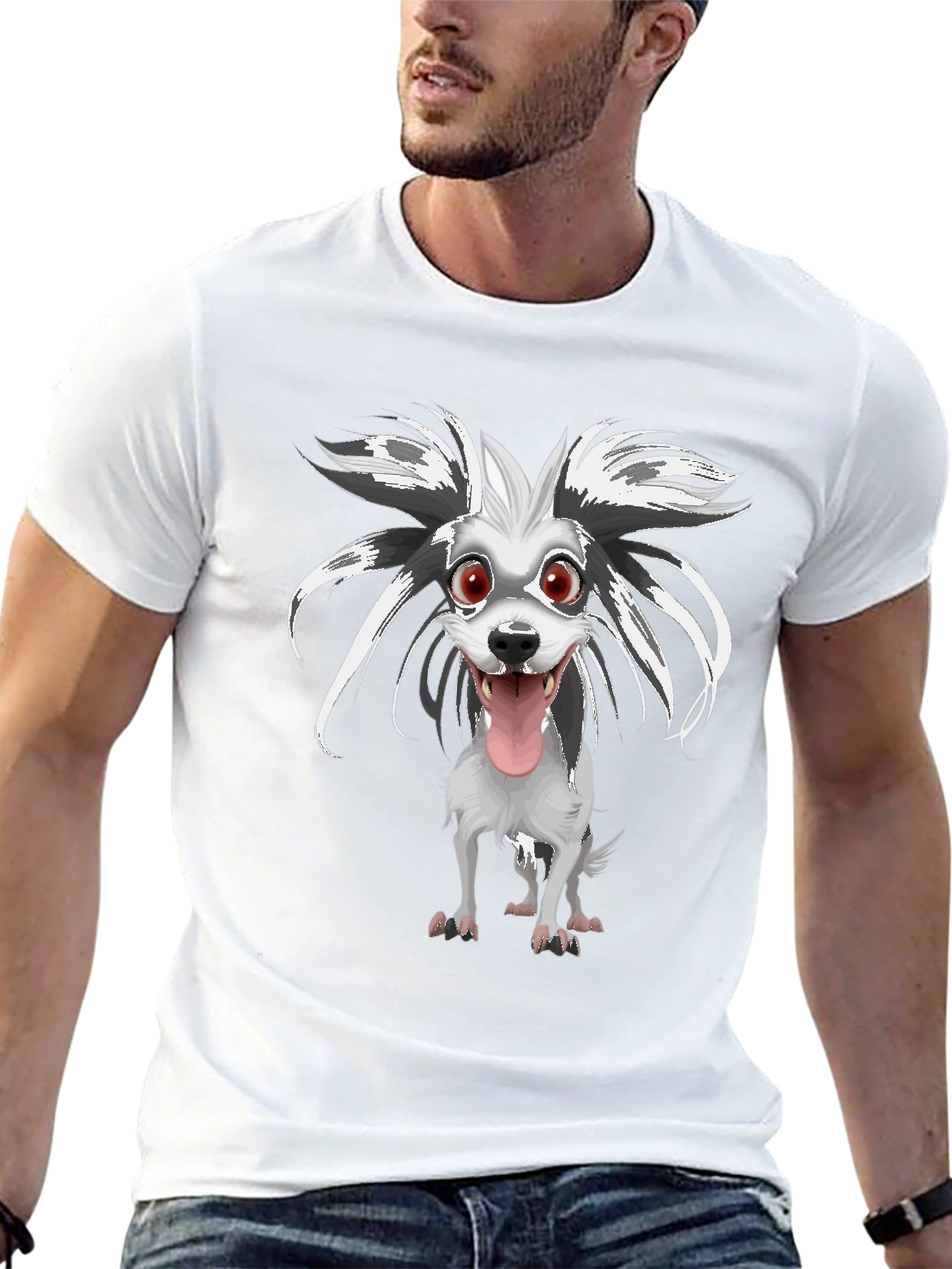 Cartoon Dog Graphic T-Shirt