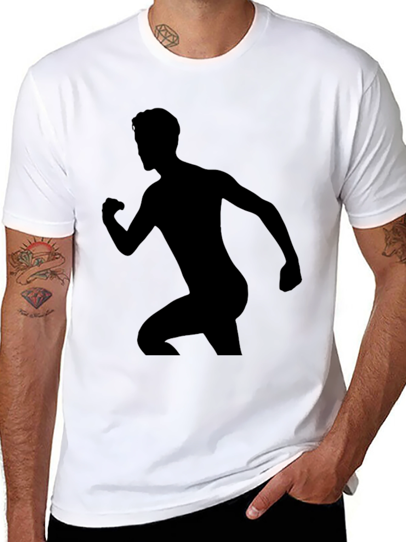 Silhouette Runner Graphic Black T-Shirt