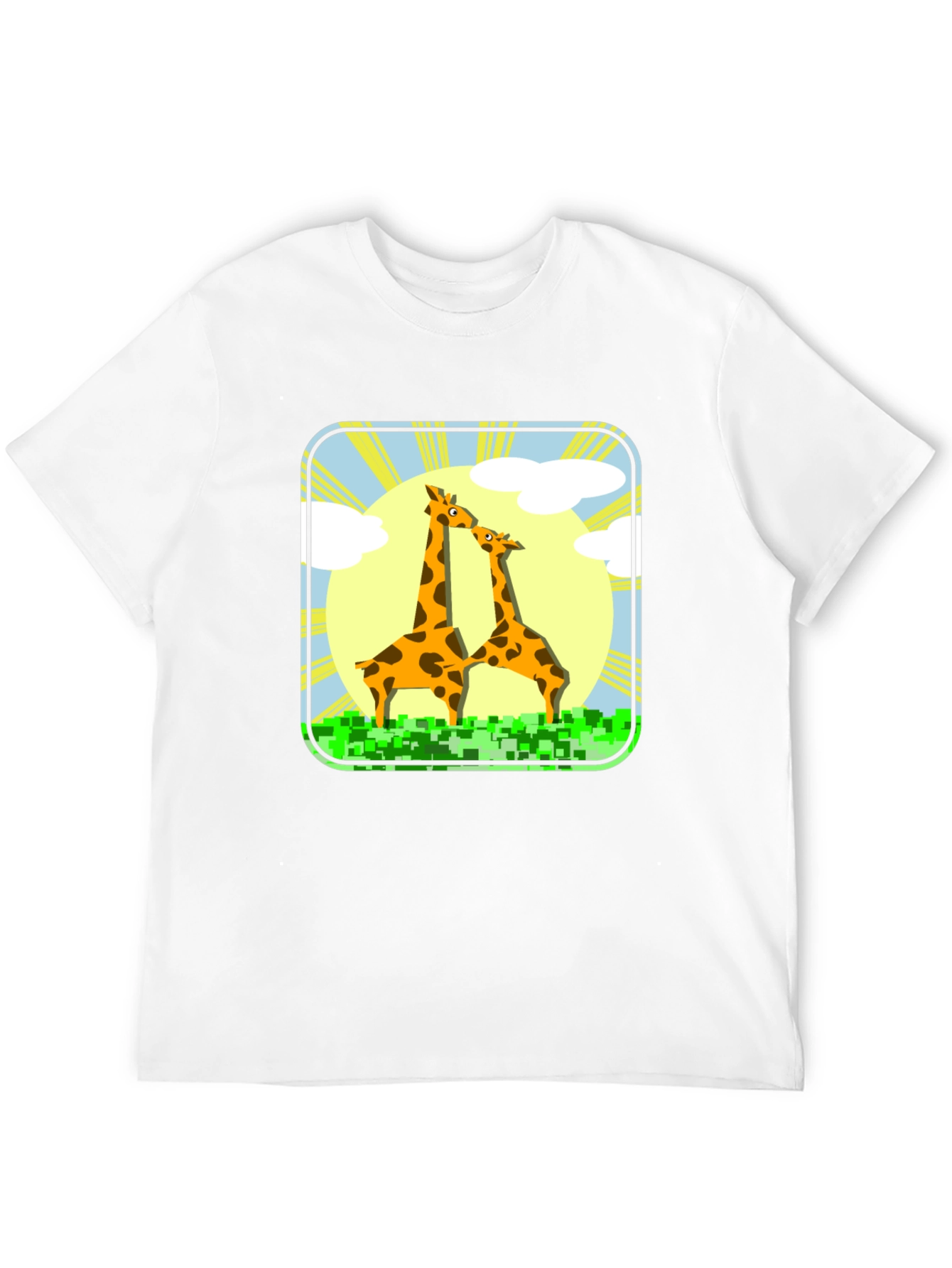 Giraffe Graphic Tee - Black Cotton T-Shirt