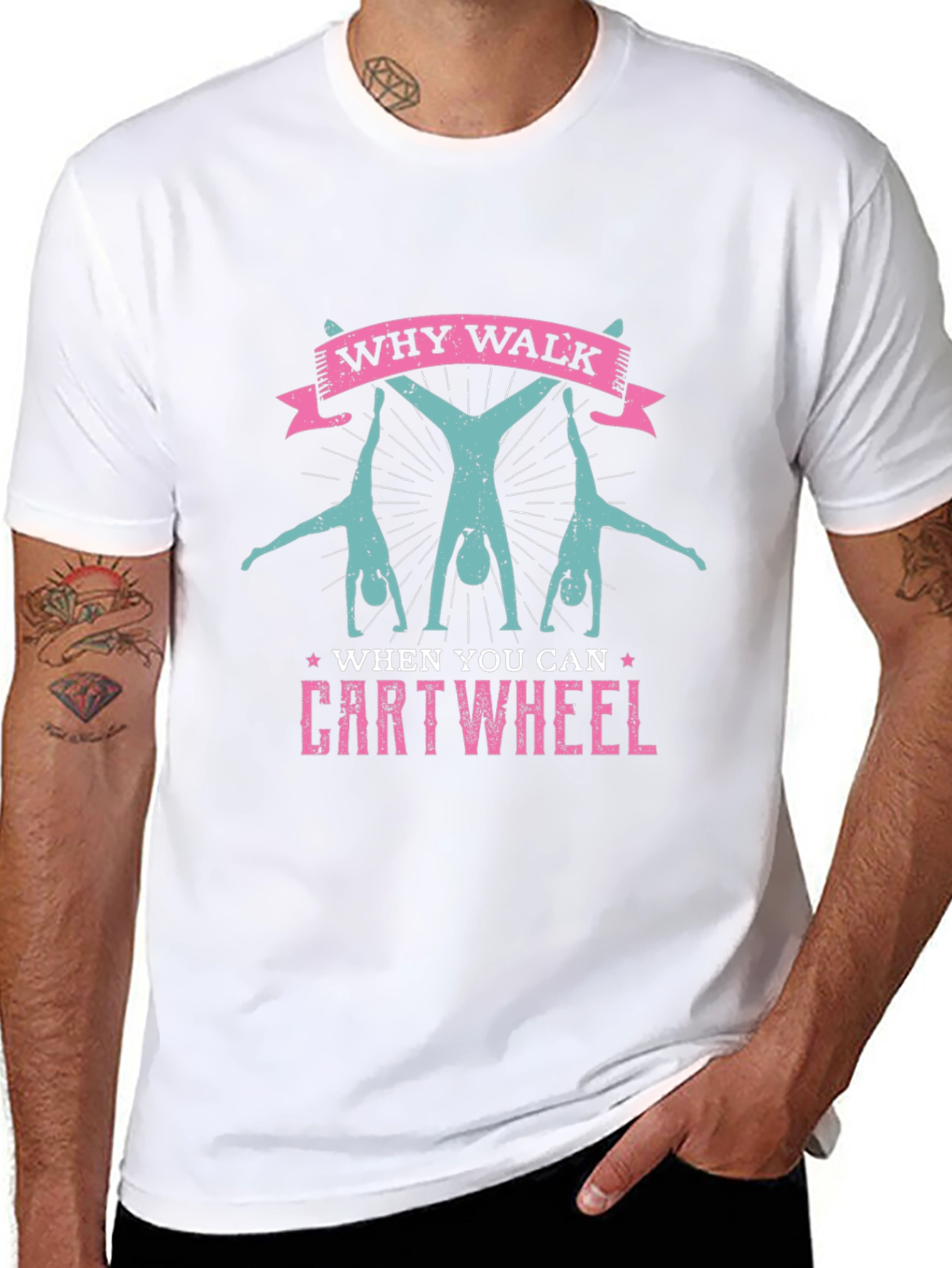Why Walk? Cartwheel Graphic Tee