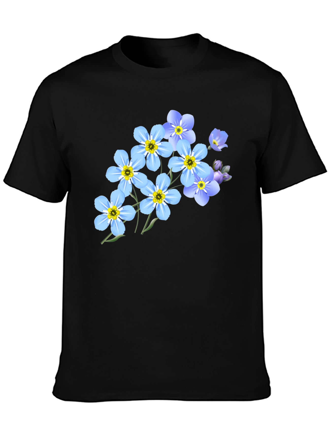 Floral Graphic Black T-Shirt