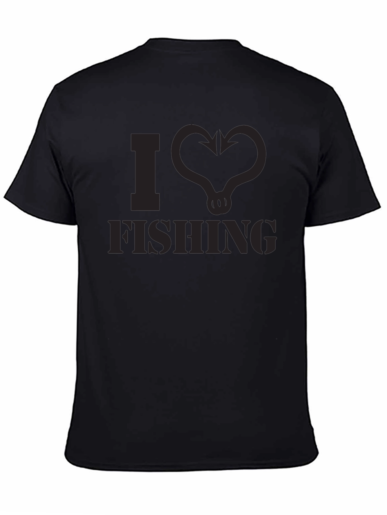 I Love Fishing T-Shirt - Mens Black Tee