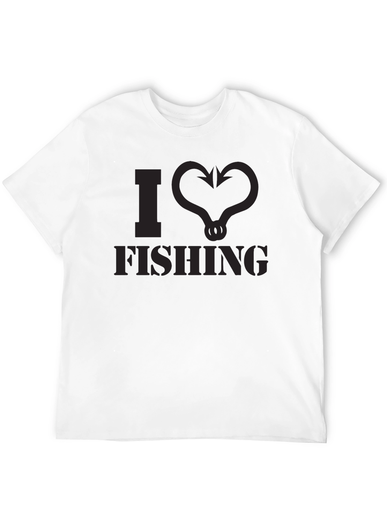 I Love Fishing T-Shirt - Mens Black Tee