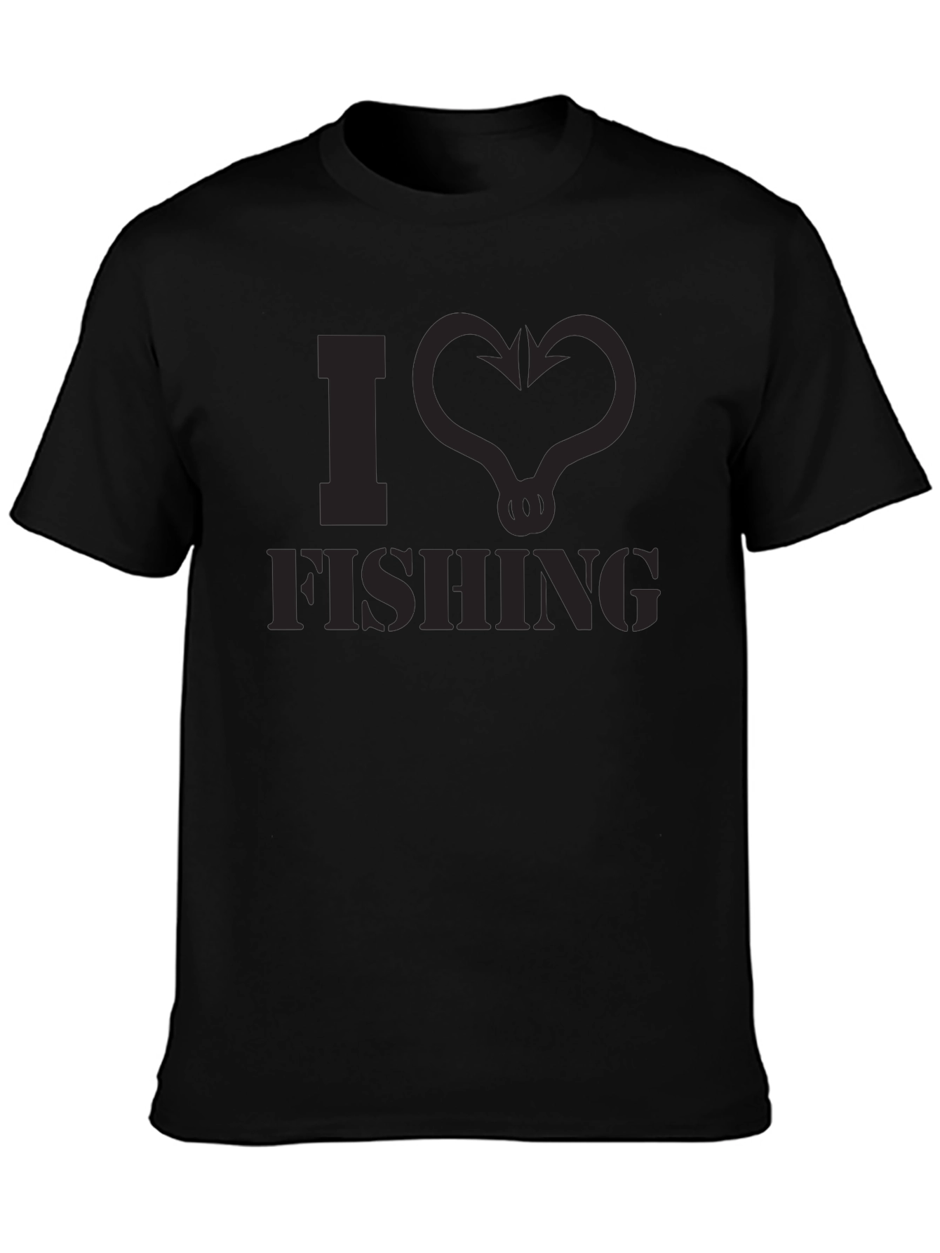 I Love Fishing T-Shirt - Mens Black Tee