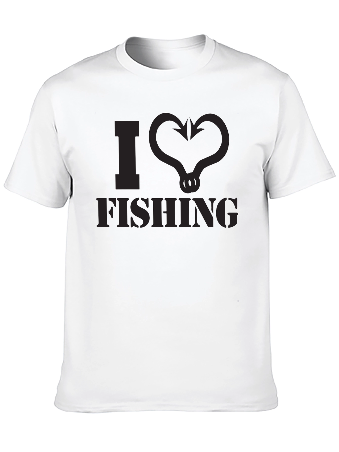 I Love Fishing T-Shirt - Mens Black Tee