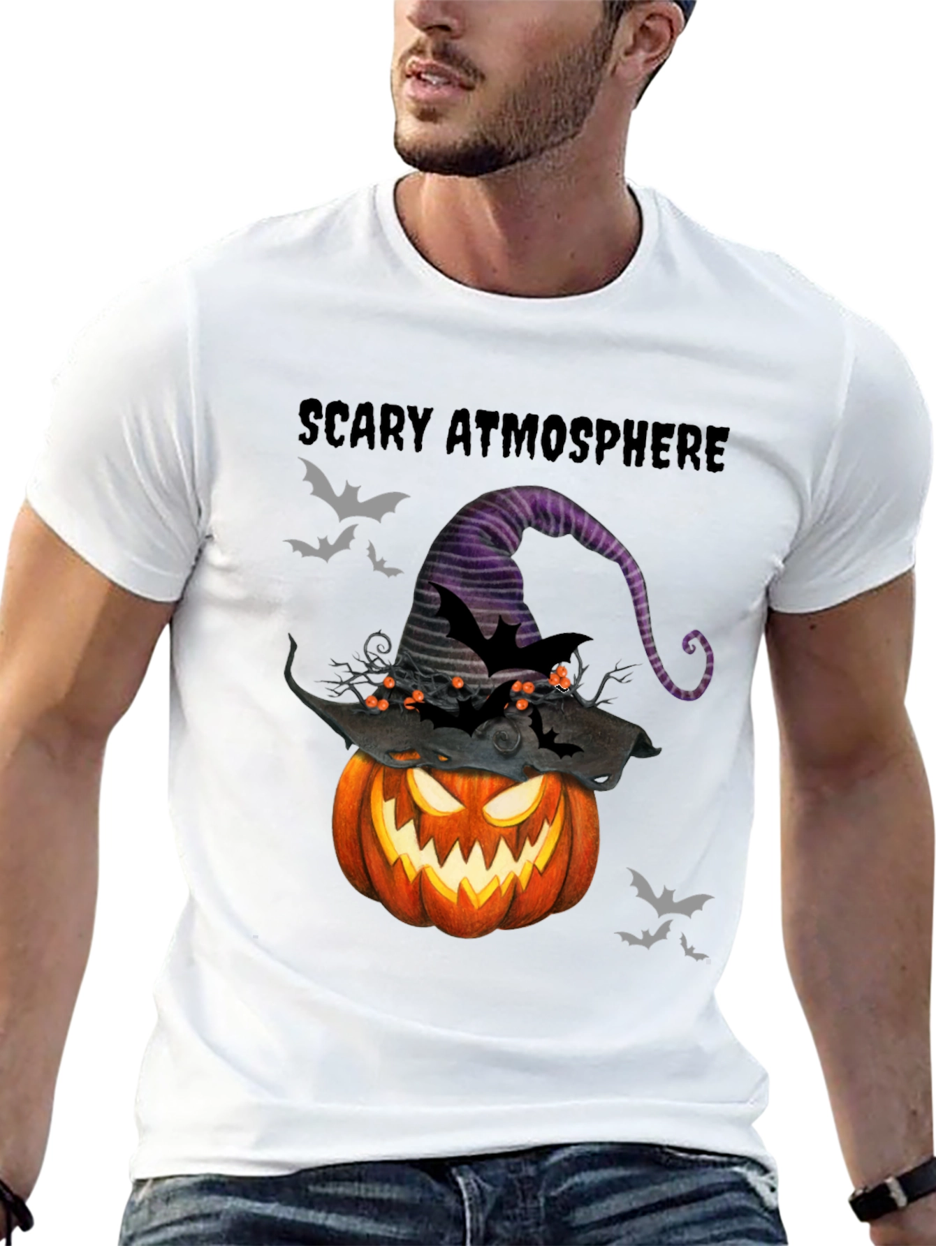 Scary Atmosphere Halloween Pumpkin T-Shirt