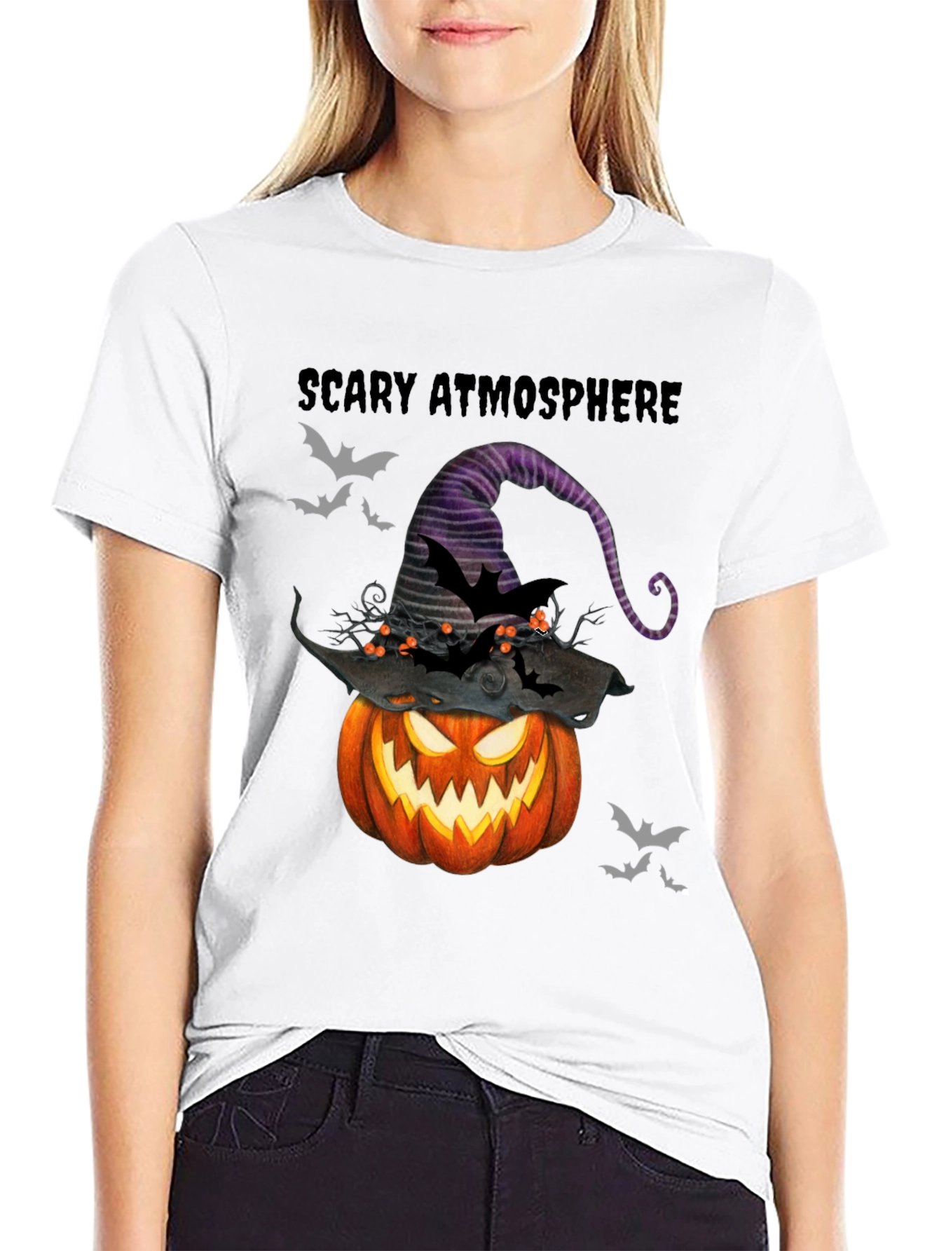 Scary Atmosphere Halloween Pumpkin T-Shirt