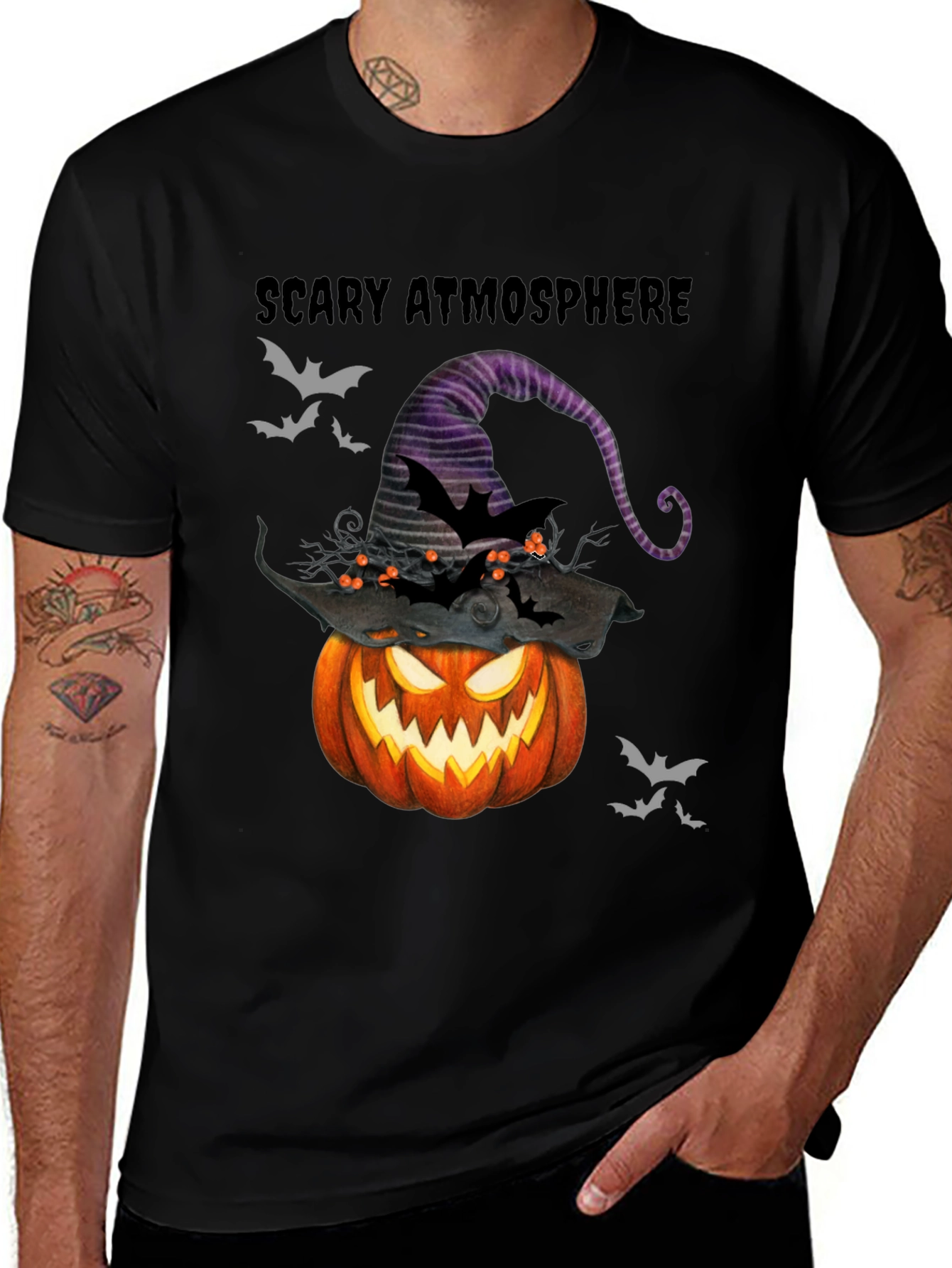 Scary Atmosphere Halloween Pumpkin T-Shirt