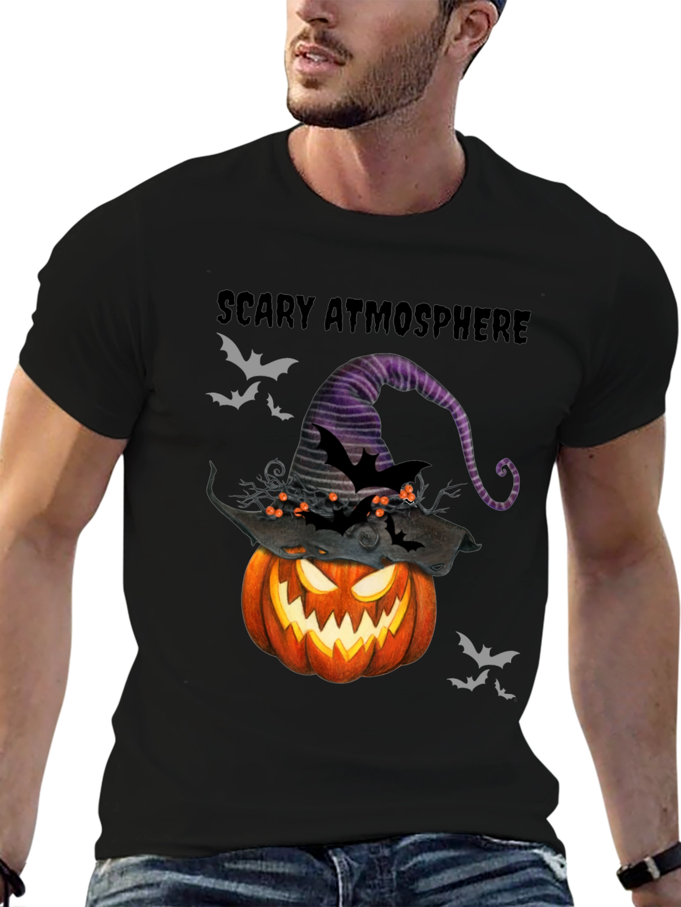 Scary Atmosphere Halloween Pumpkin T-Shirt