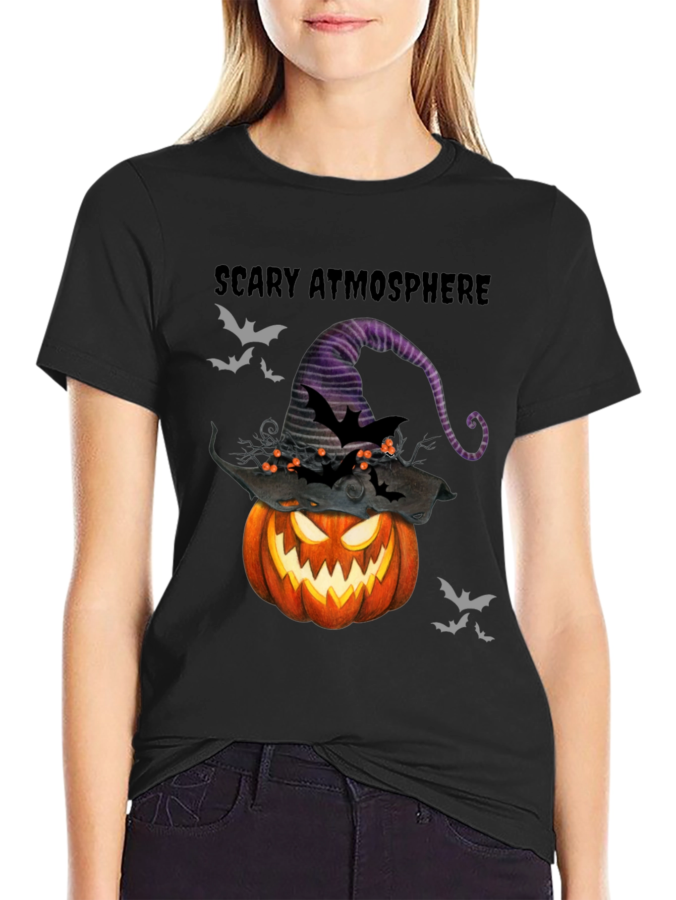 Scary Atmosphere Halloween Pumpkin T-Shirt