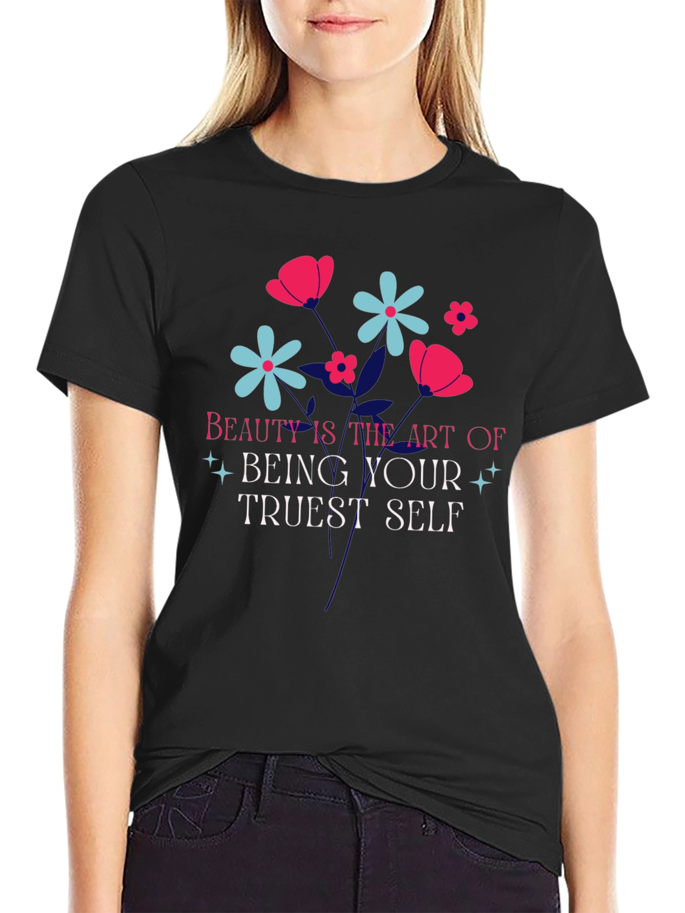 Beauty is Art T-Shirt - Floral Design