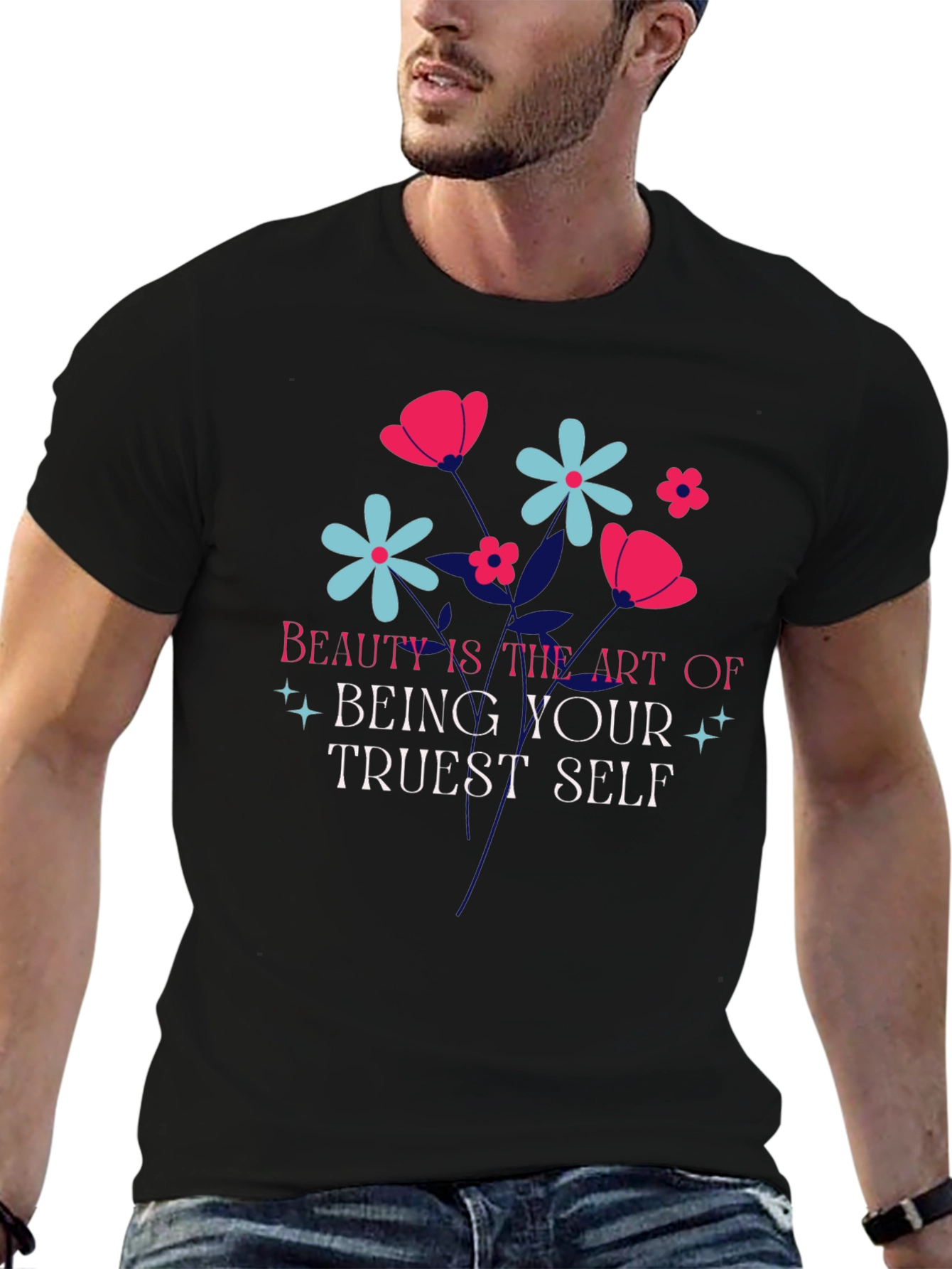 Beauty is Art T-Shirt - Floral Design
